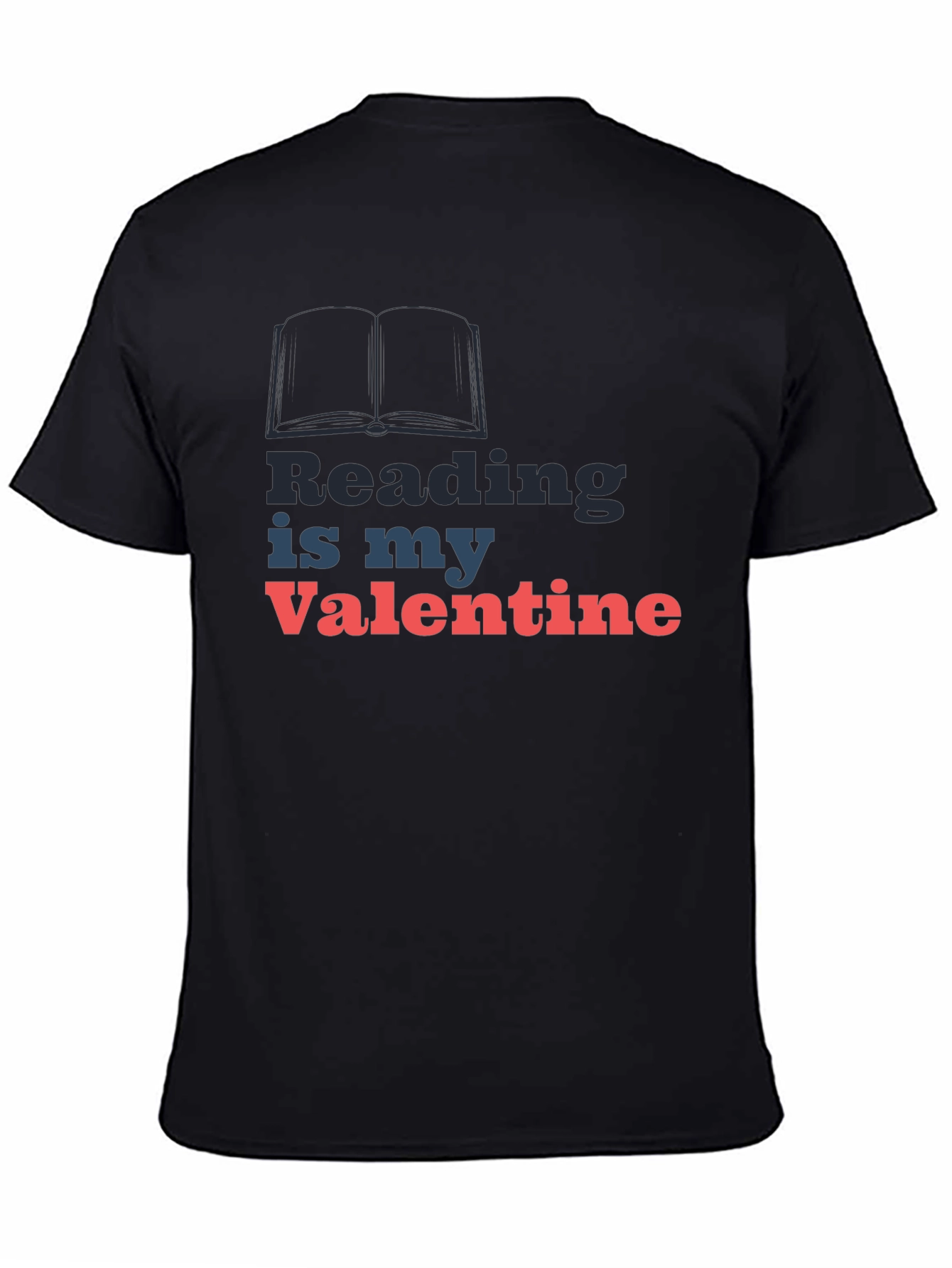 Reading Is My Valentine Black T-Shirt
