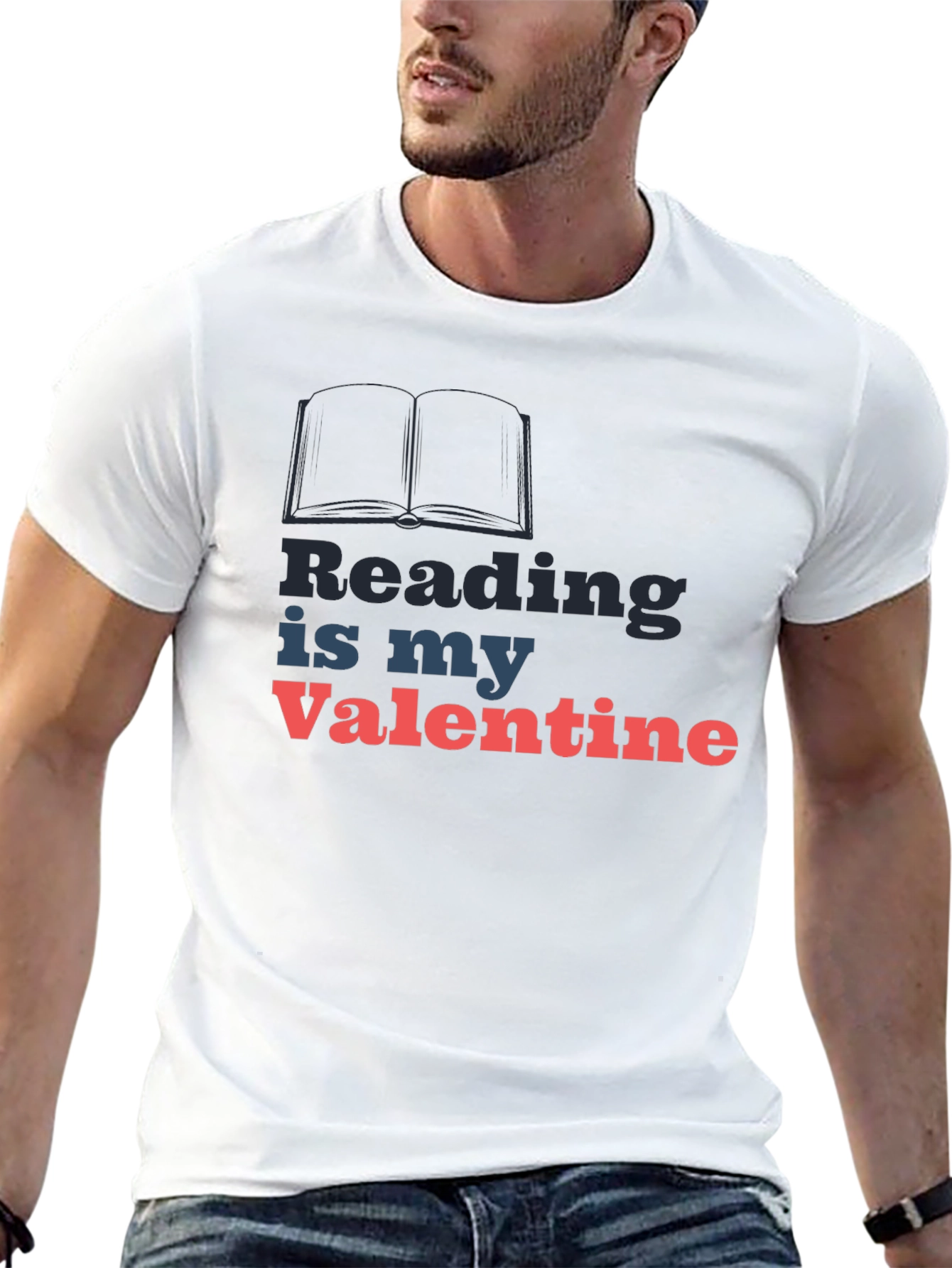 Reading Is My Valentine Black T-Shirt