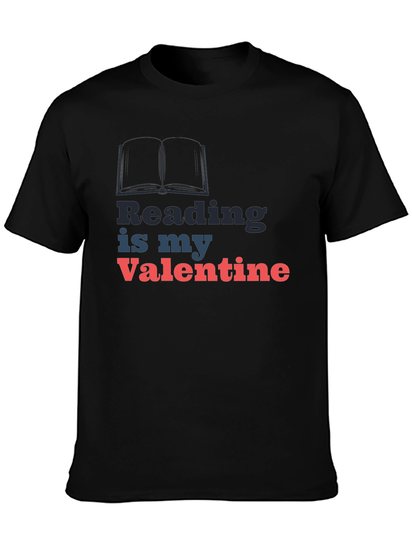 Reading Is My Valentine Black T-Shirt
