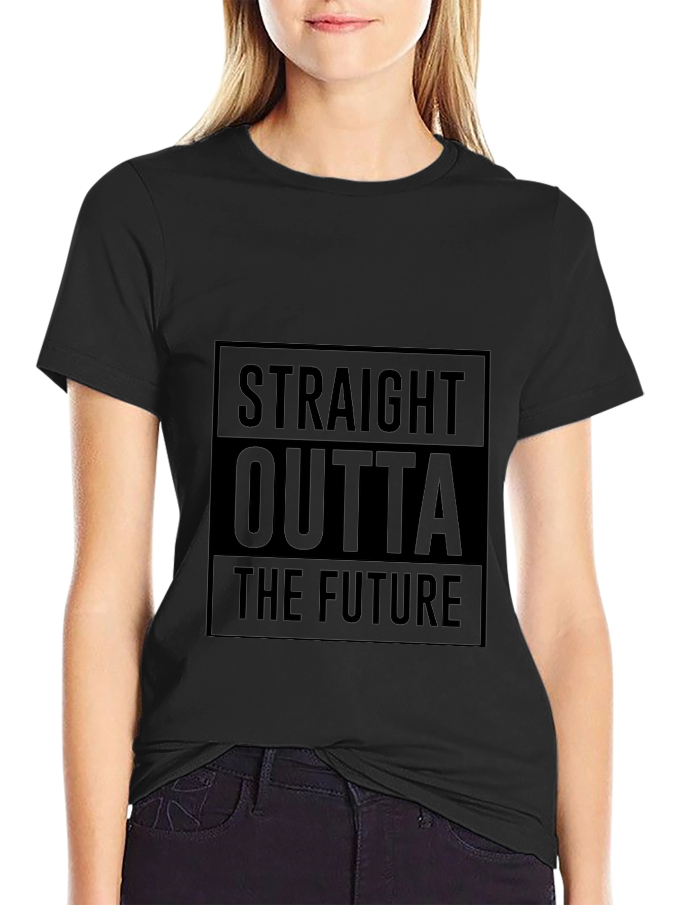 Straight Outta The Future Black T-Shirt