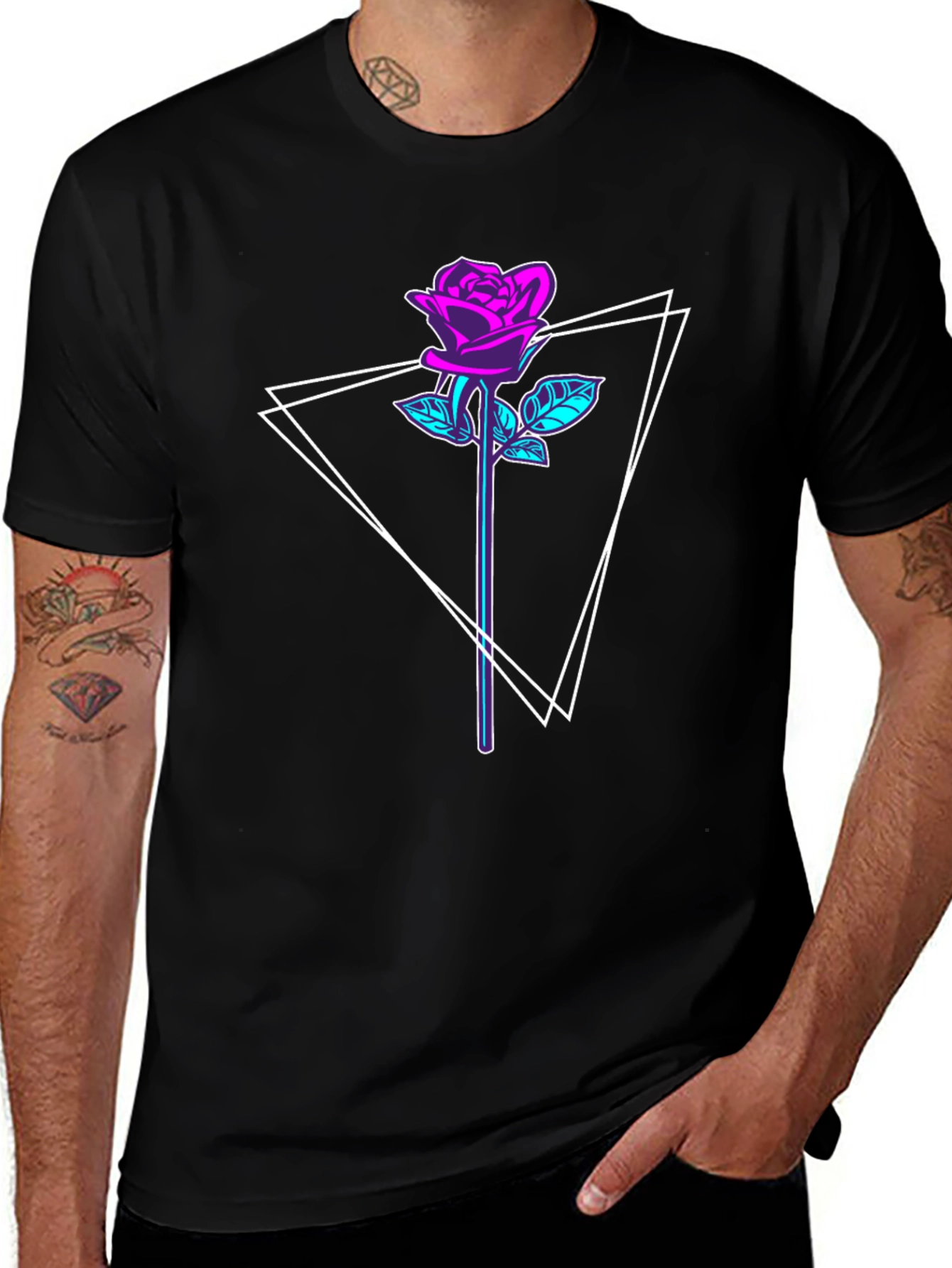 Cyberpunk Rose T-Shirt - Graphic Tee for Men