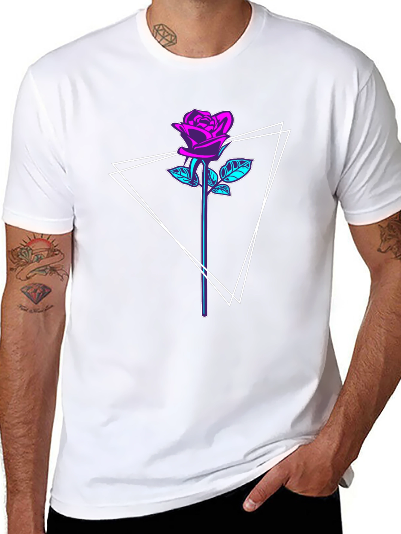 Cyberpunk Rose T-Shirt - Graphic Tee for Men