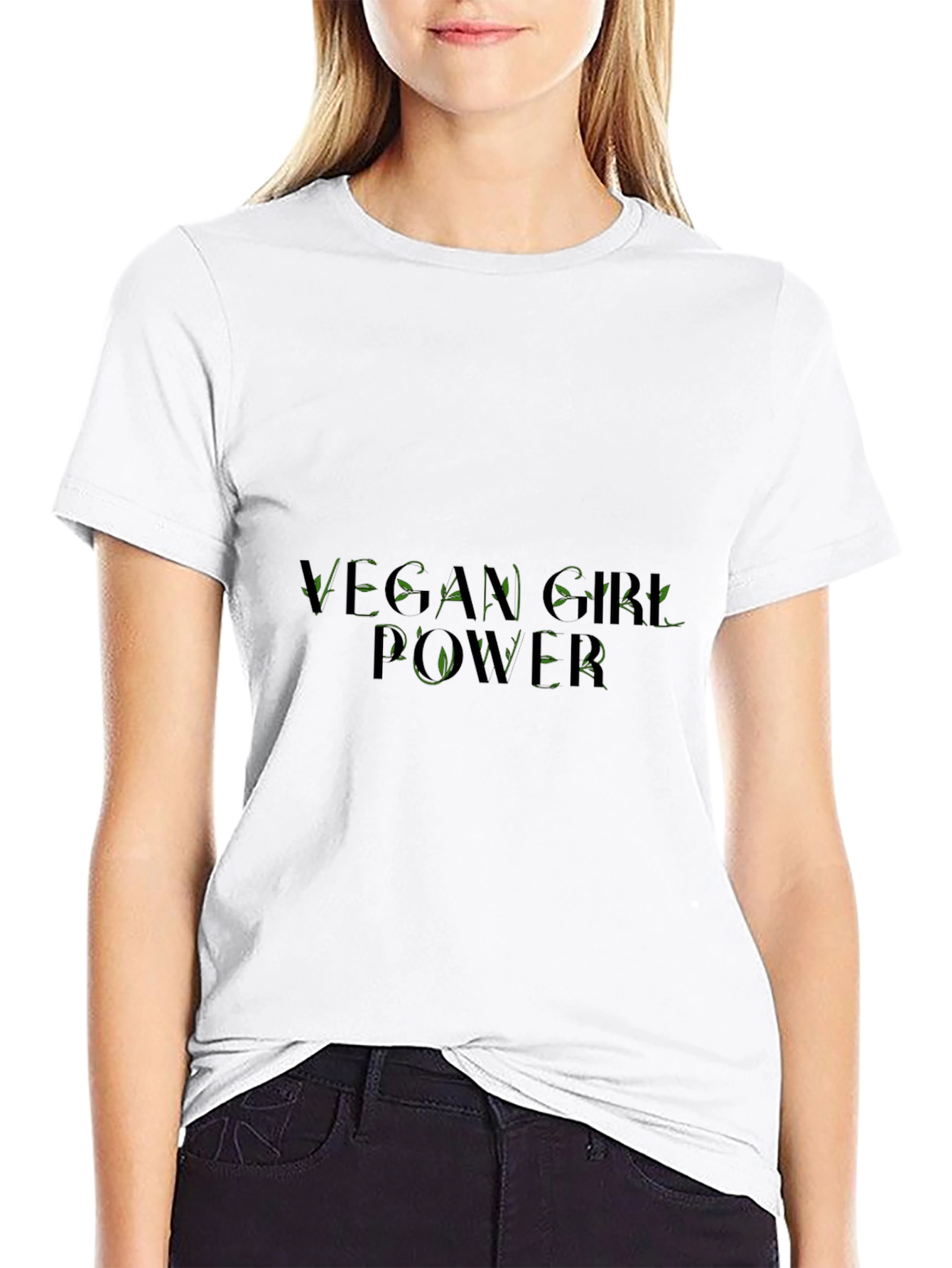 Vegan Girl Power Tee - Black Cotton Graphic T-Shirt