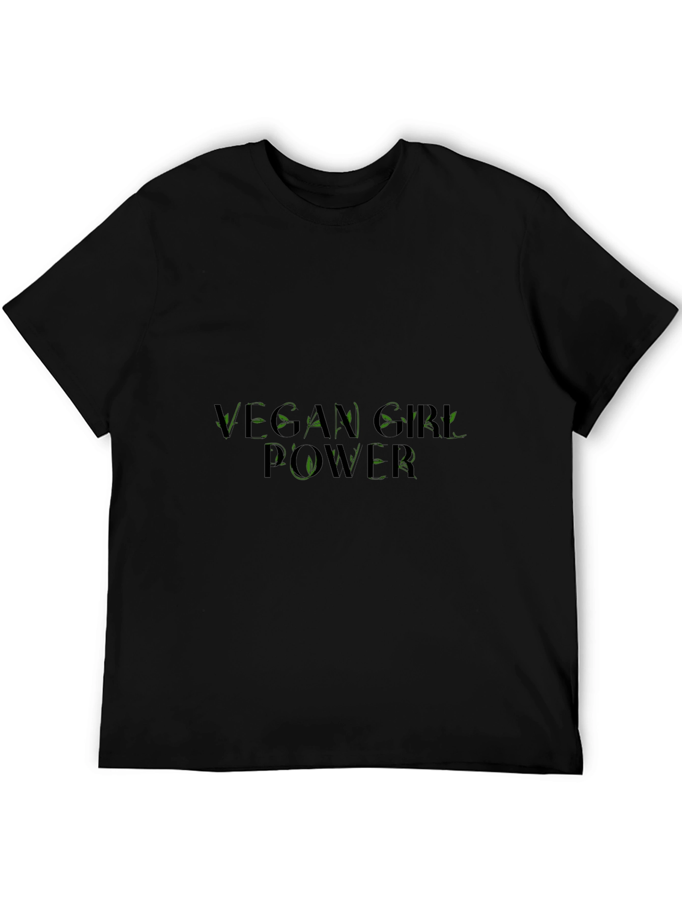 Vegan Girl Power Tee - Black Cotton Graphic T-Shirt