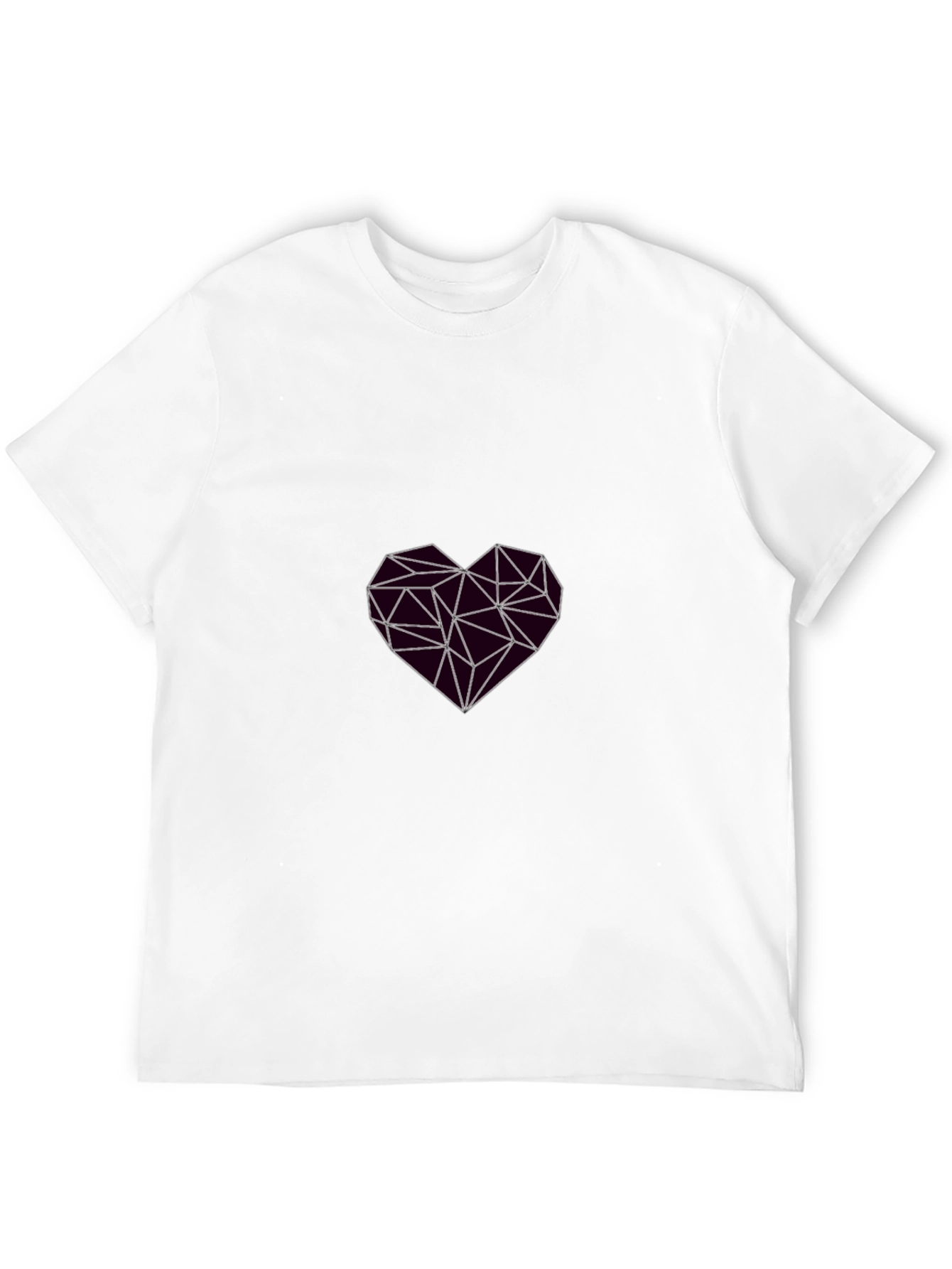 Geometric Heart Graphic Black T-Shirt