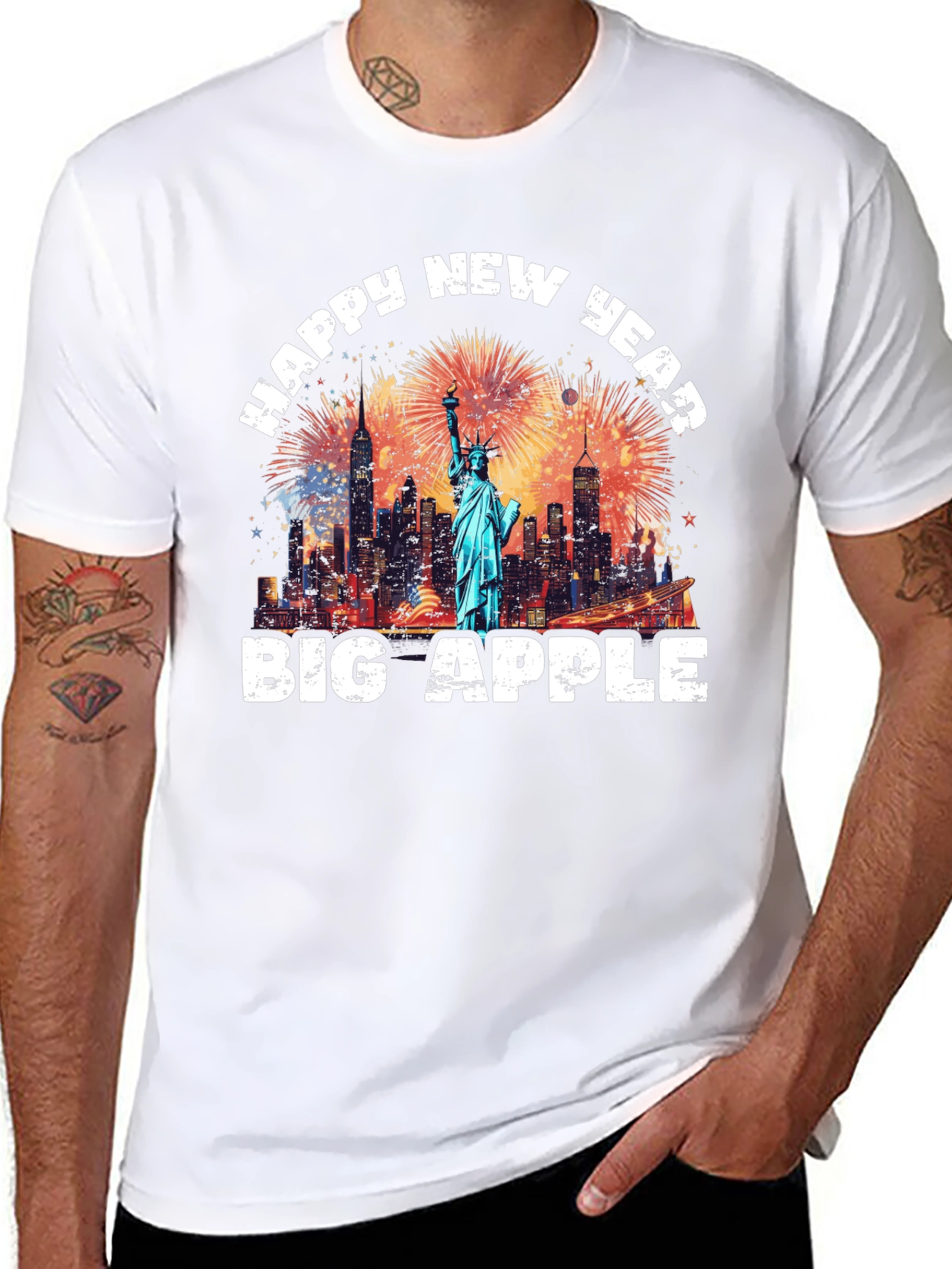 Happy New Year Big Apple Graphic Tee