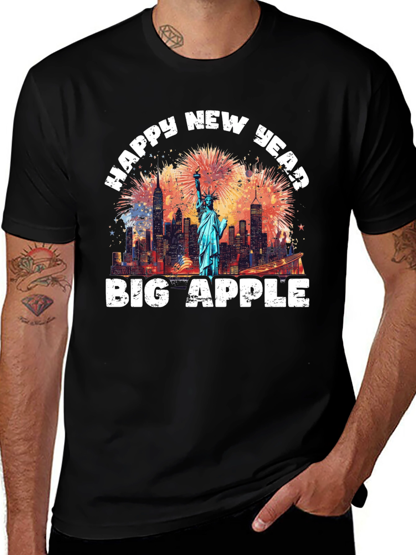 Happy New Year Big Apple Graphic Tee