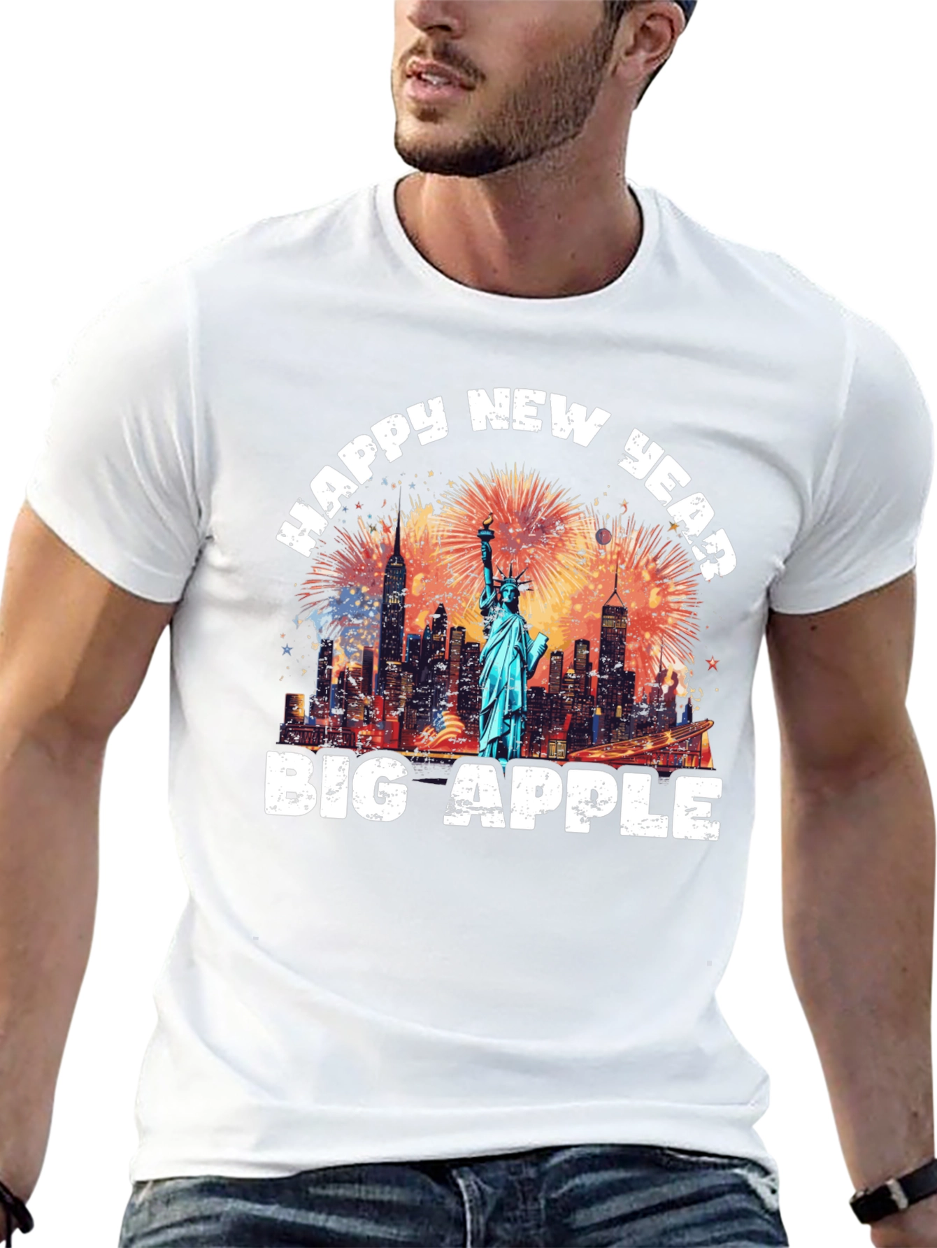 Happy New Year Big Apple Graphic Tee