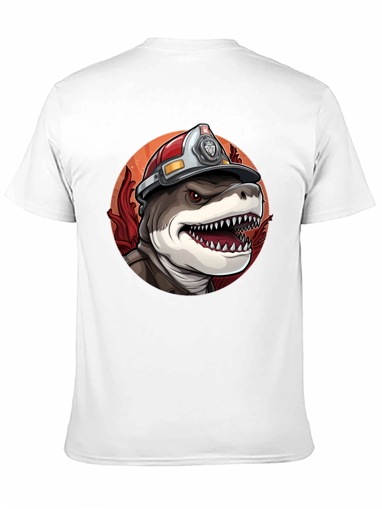 Firefighter Shark T-Shirt - Quirky Graphic Tee