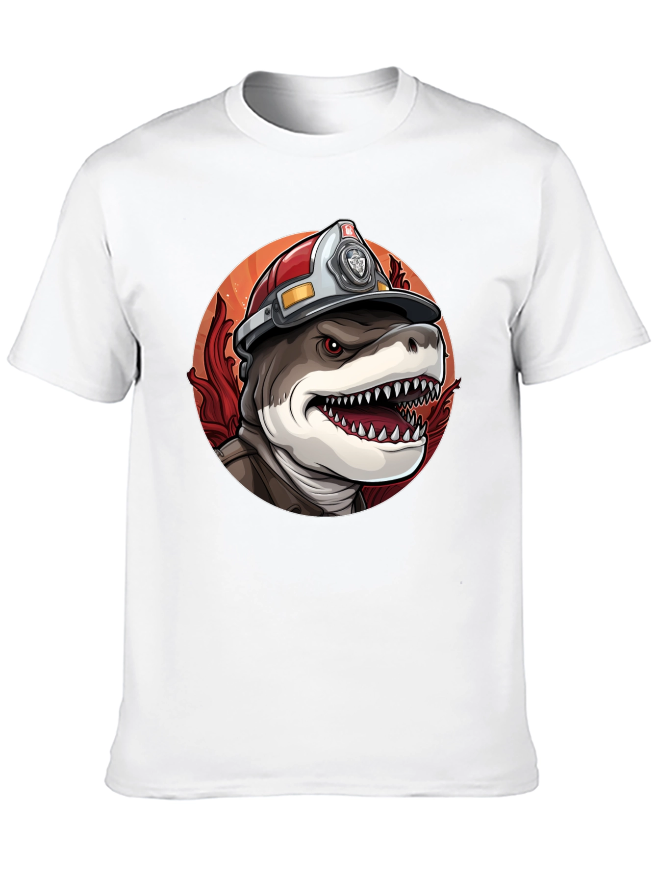 Firefighter Shark T-Shirt - Quirky Graphic Tee