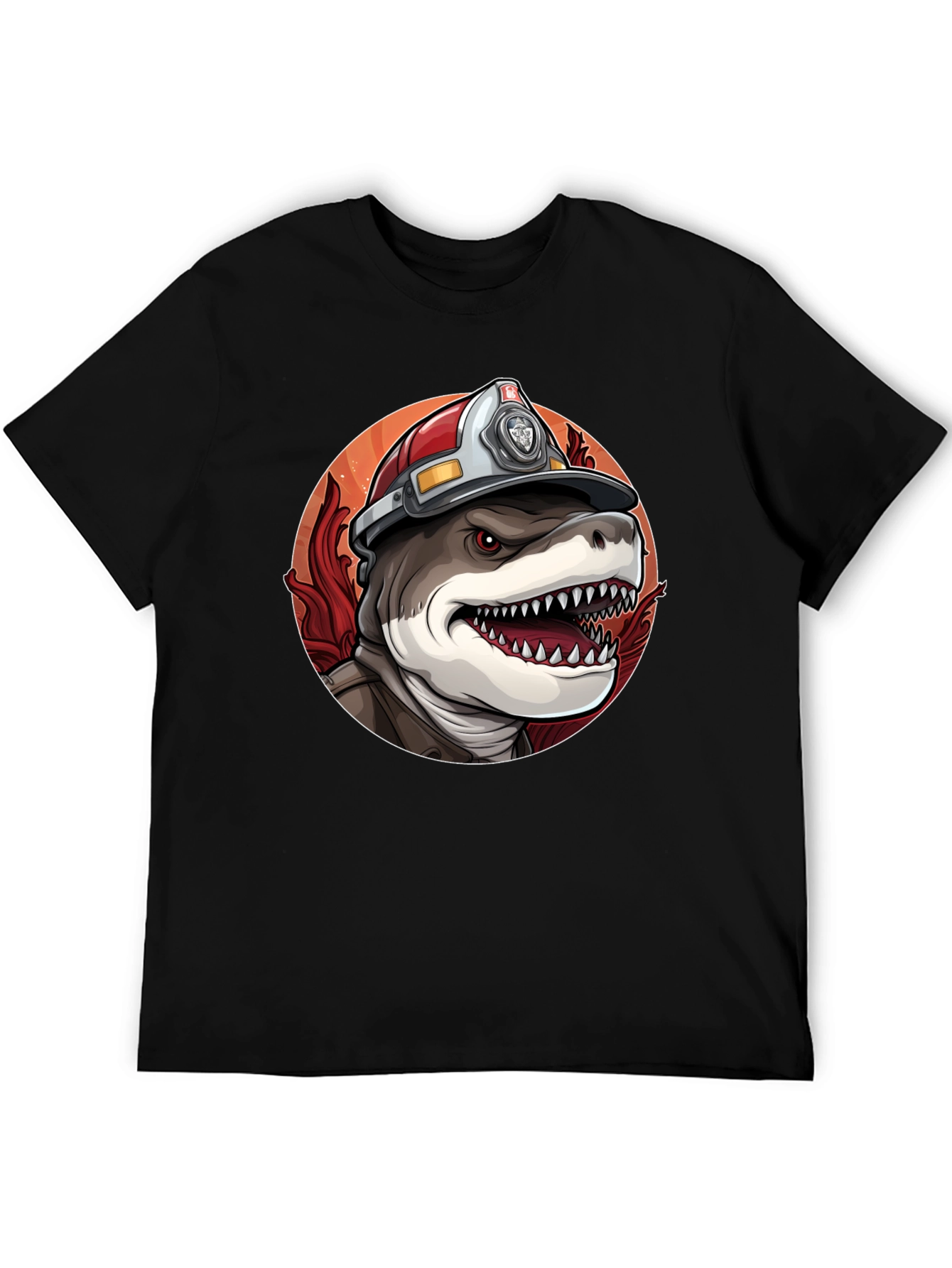 Firefighter Shark T-Shirt - Quirky Graphic Tee