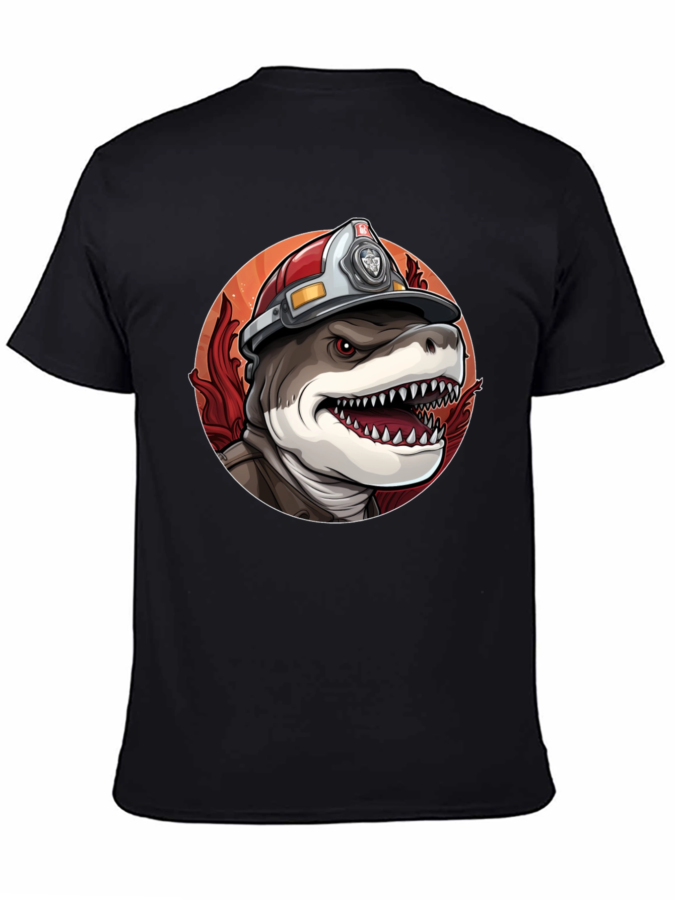 Firefighter Shark T-Shirt - Quirky Graphic Tee