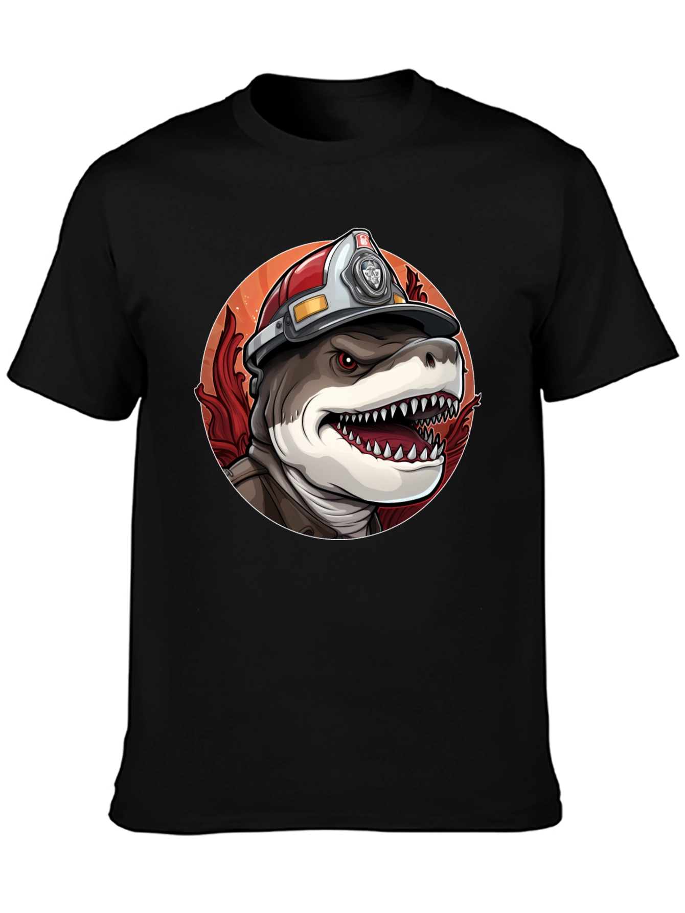 Firefighter Shark T-Shirt - Quirky Graphic Tee