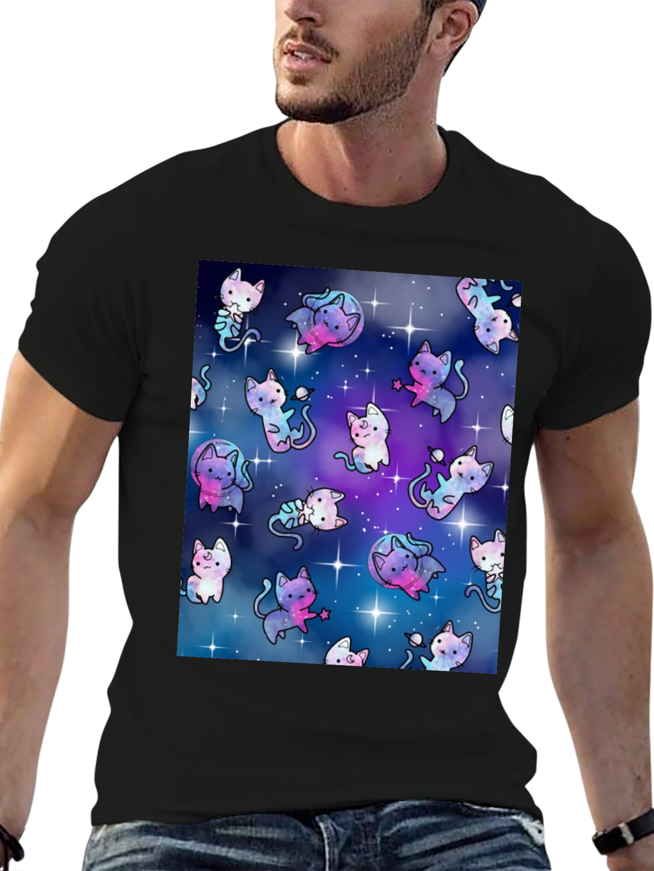 Cosmic Cat T-Shirt - Galaxy Kitten Design