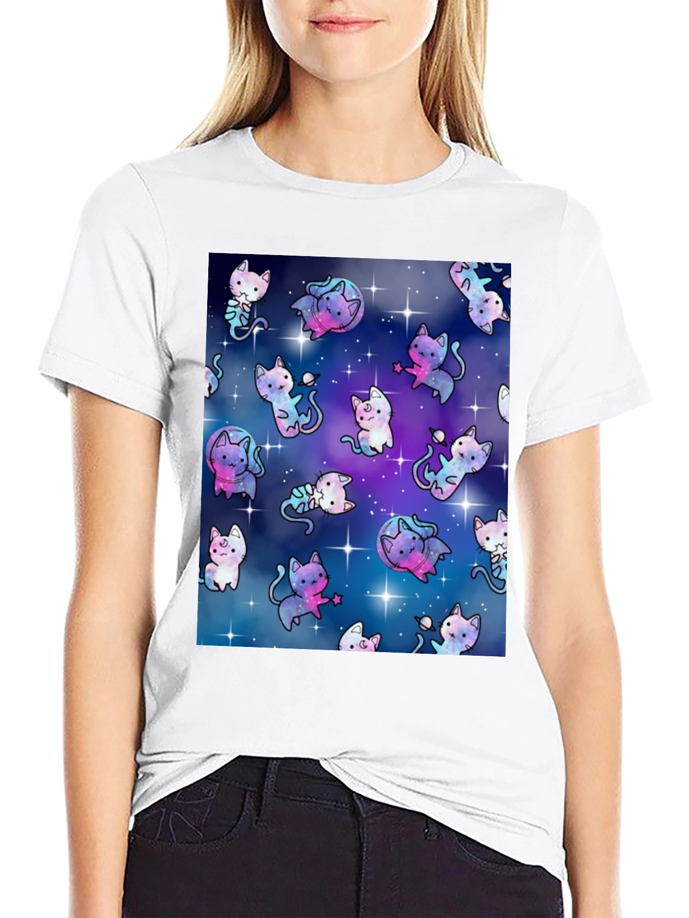 Cosmic Cat T-Shirt - Galaxy Kitten Design