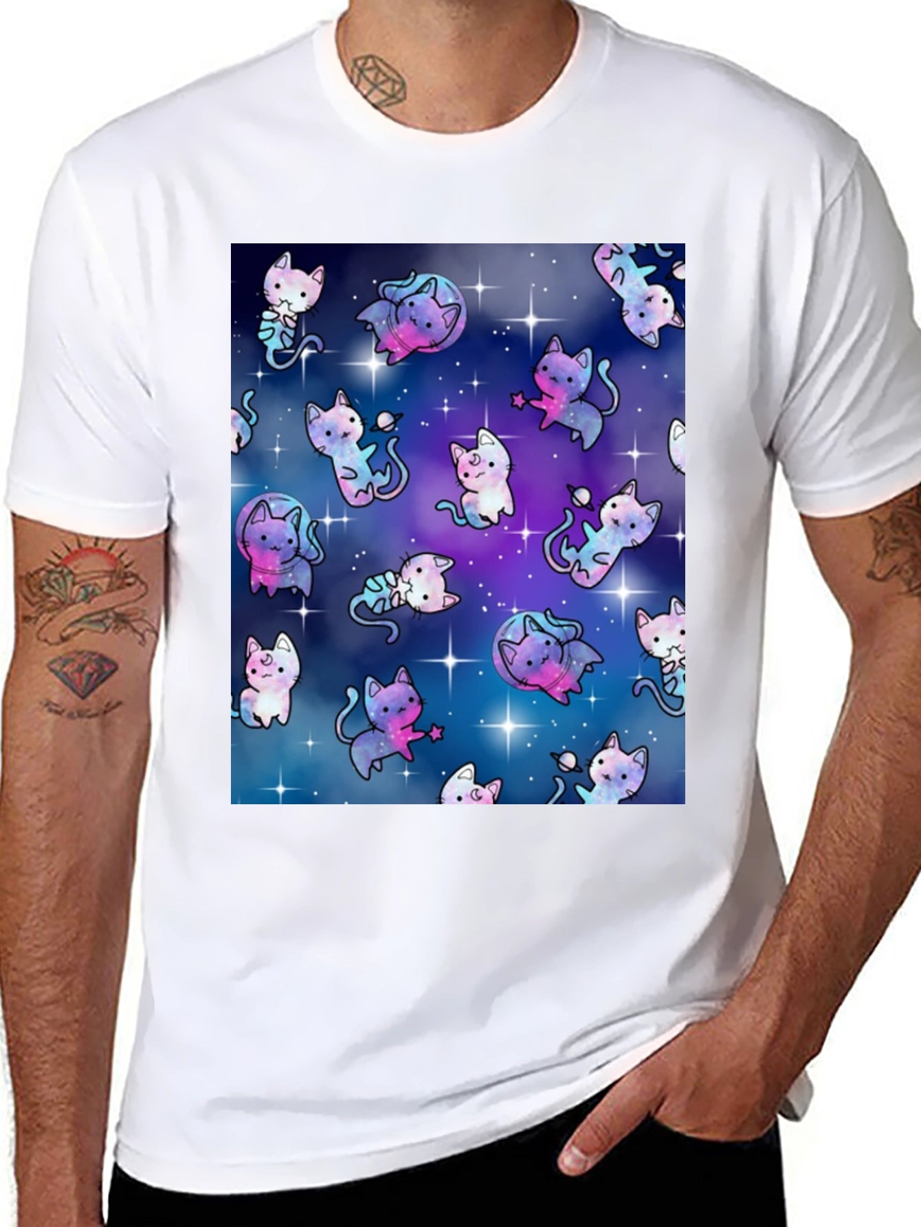 Cosmic Cat T-Shirt - Galaxy Kitten Design