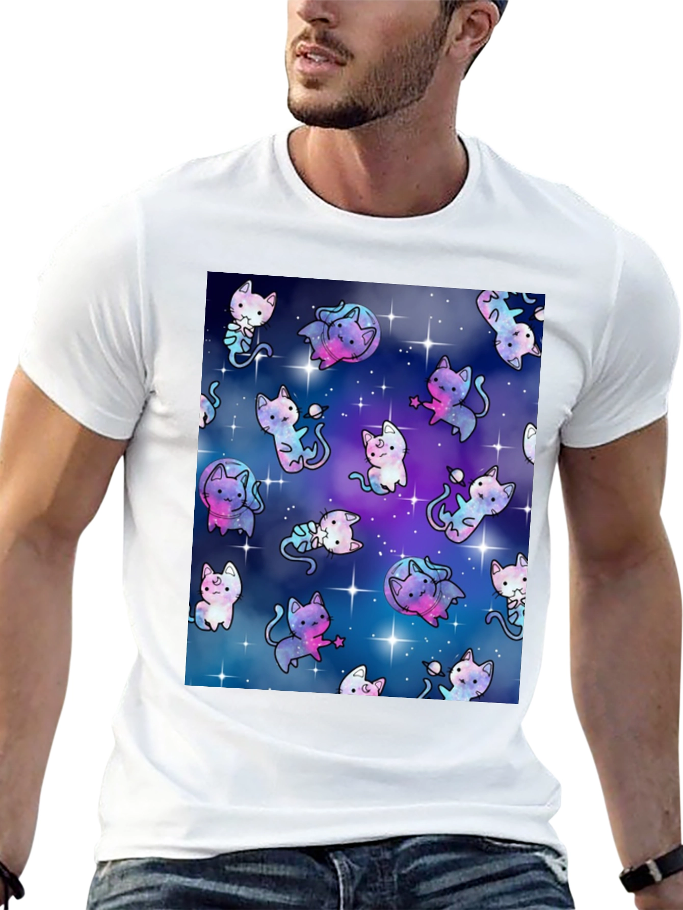 Cosmic Cat T-Shirt - Galaxy Kitten Design