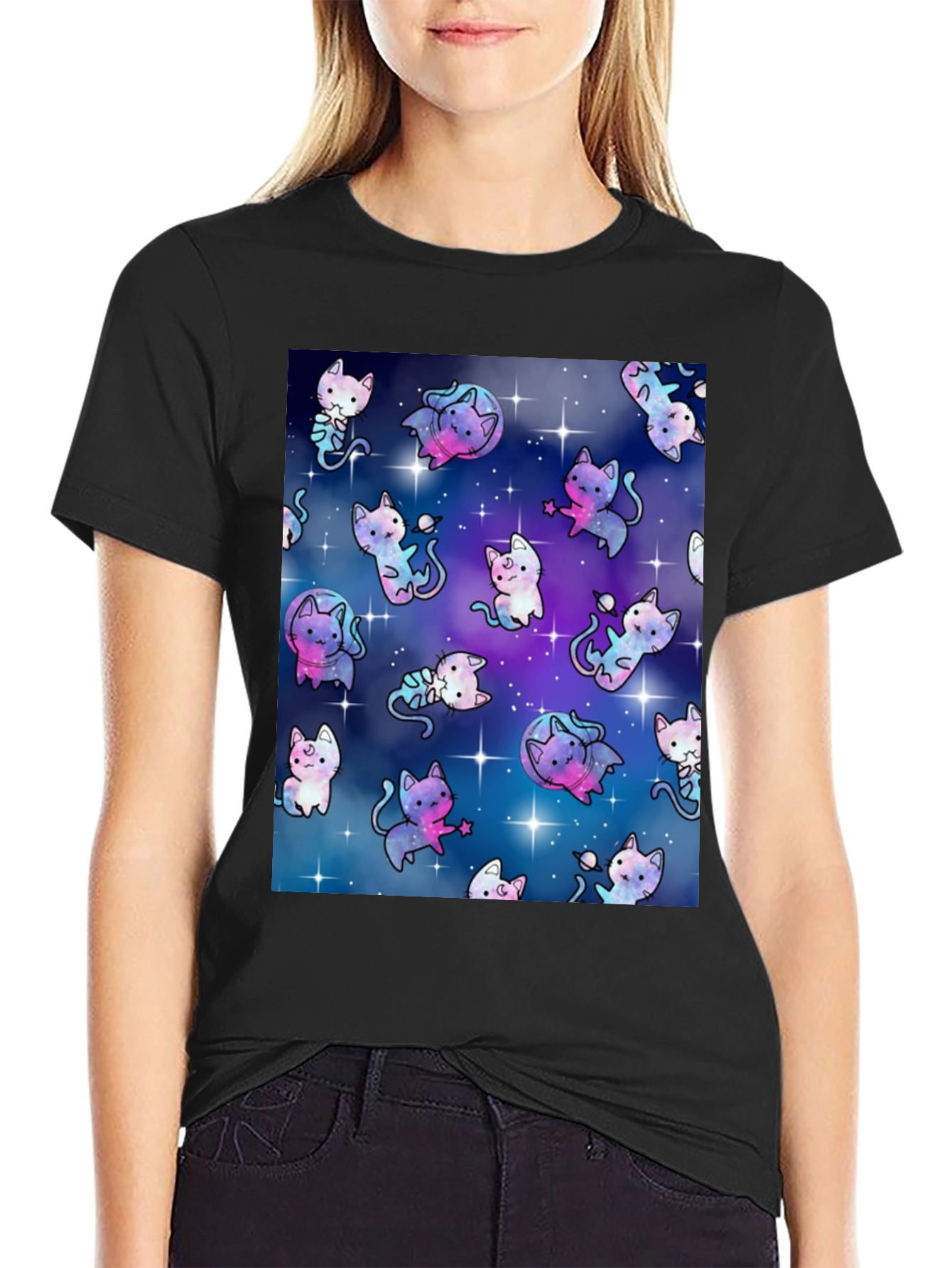 Cosmic Cat T-Shirt - Galaxy Kitten Design