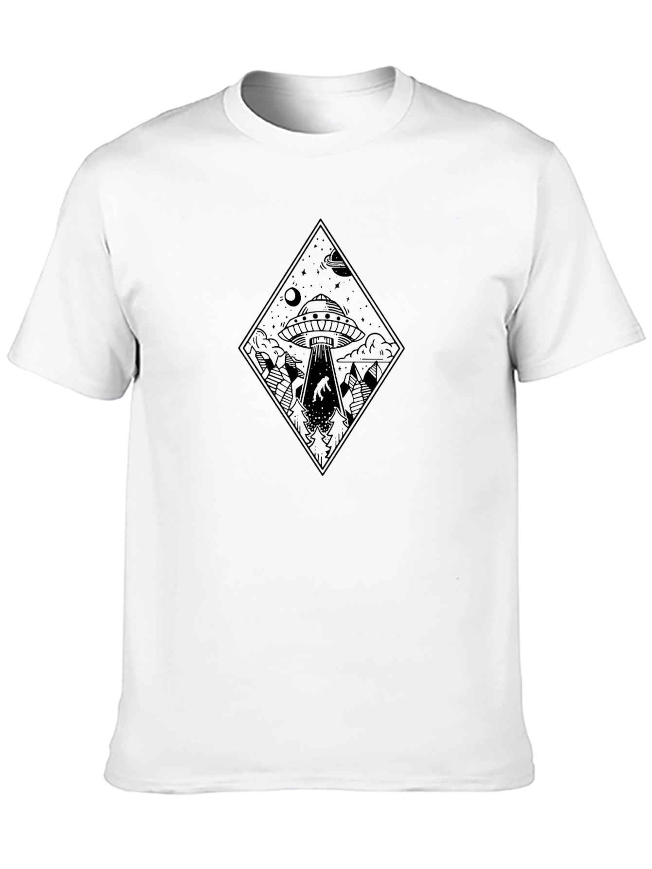 UFO Abduction Graphic Tee - Black