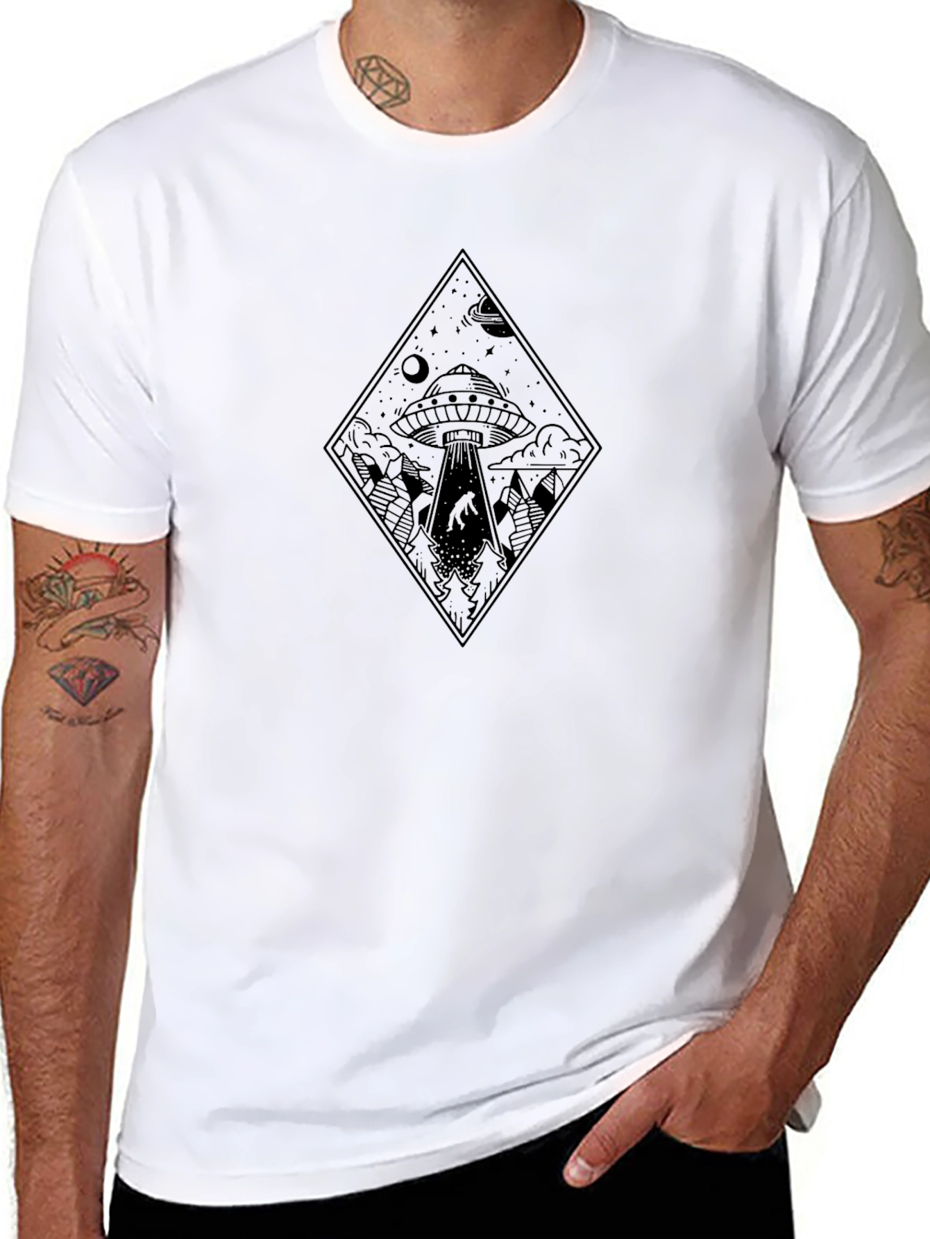 UFO Abduction Graphic Tee - Black