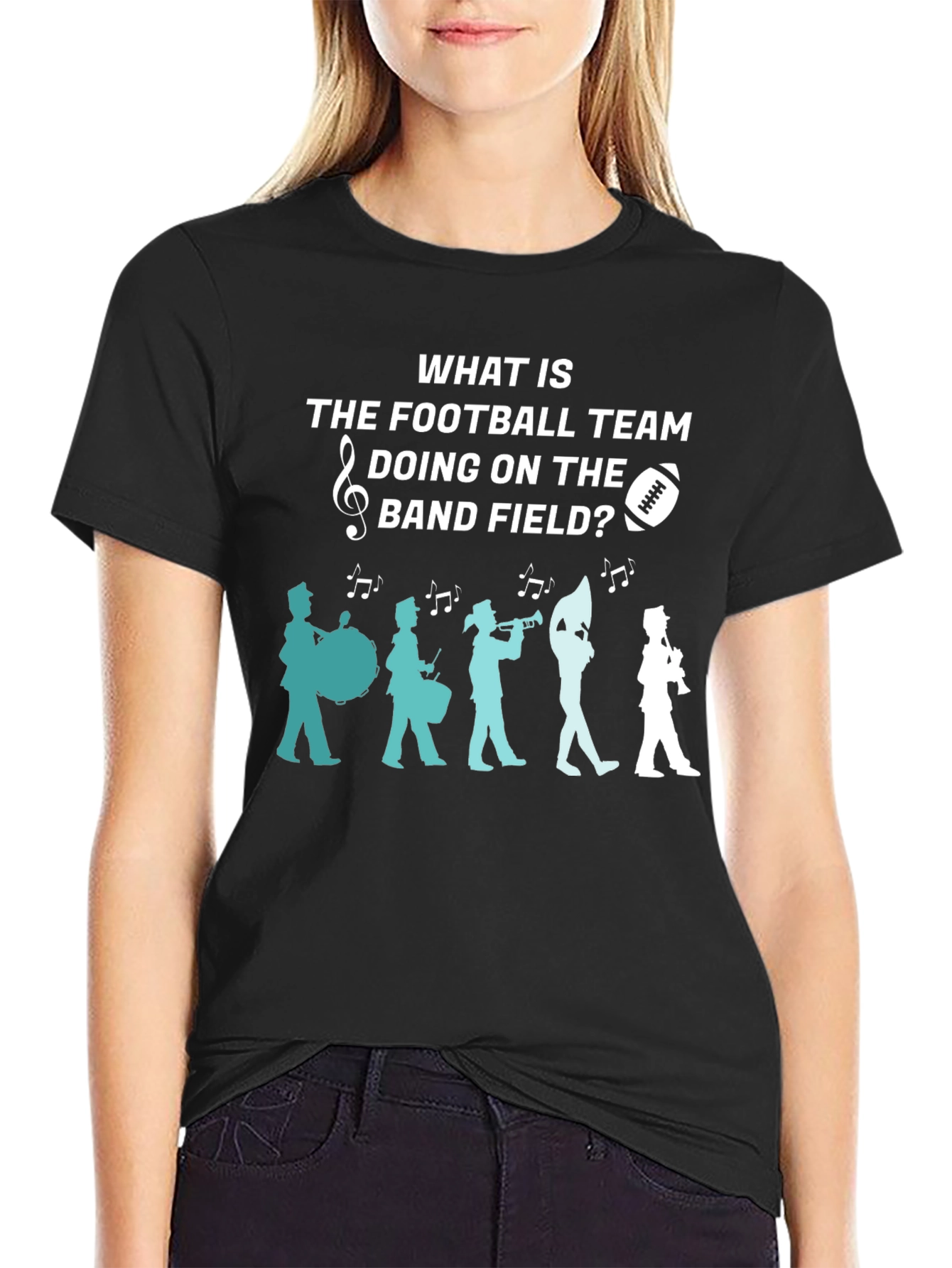 Football Team Band Field Graphic T-Shirt