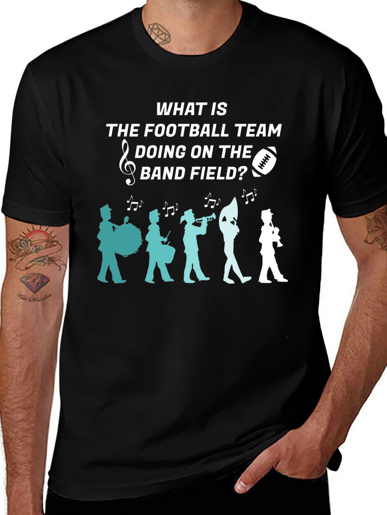 Football Team Band Field Graphic T-Shirt