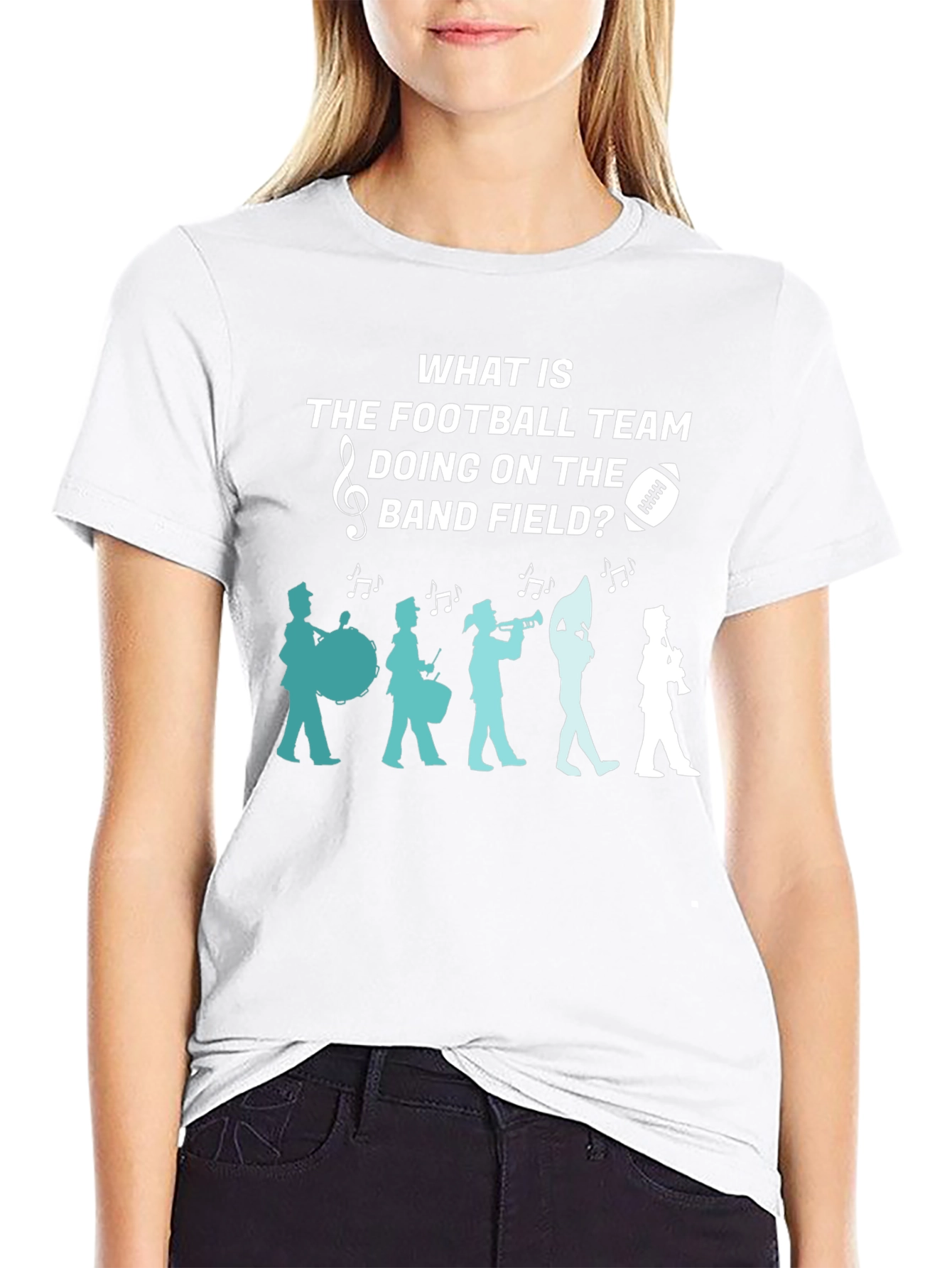 Football Team Band Field Graphic T-Shirt