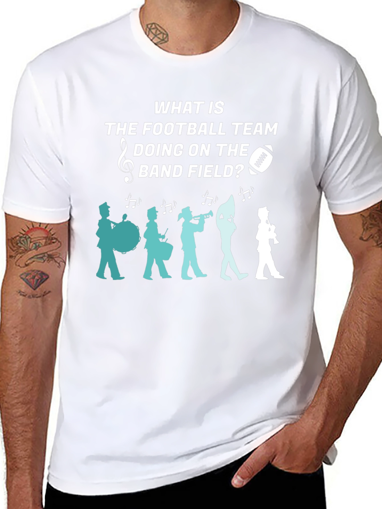 Football Team Band Field Graphic T-Shirt