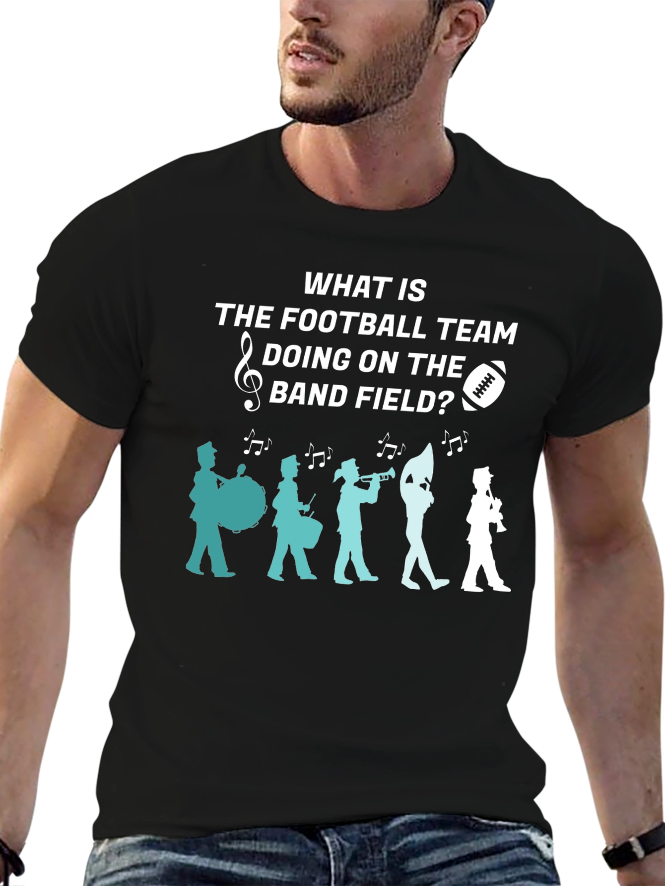 Football Team Band Field Graphic T-Shirt