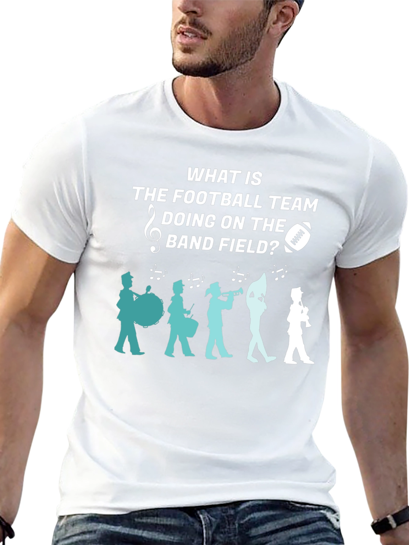 Football Team Band Field Graphic T-Shirt