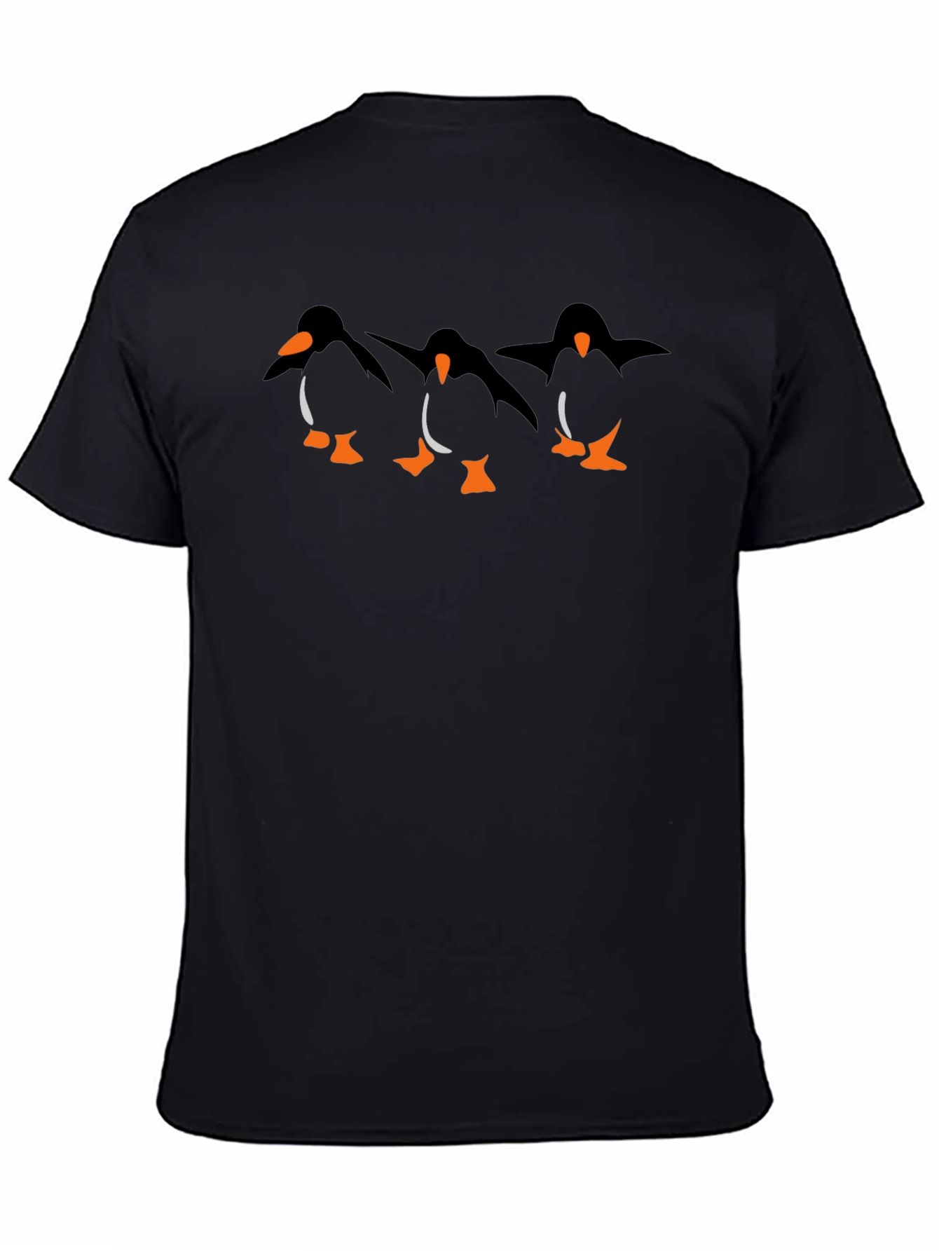 Penguin Parade Graphic Tee - Black Casual T-Shirt