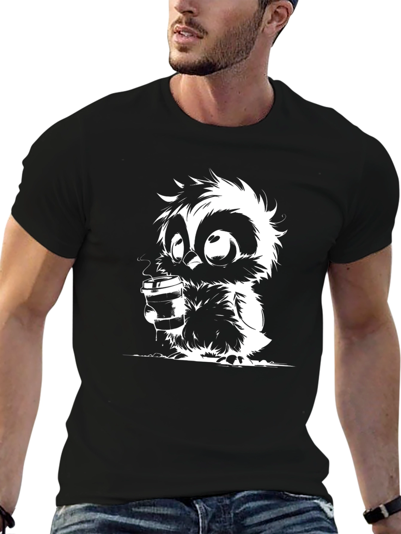 Owl Coffee Lover Graphic T-Shirt