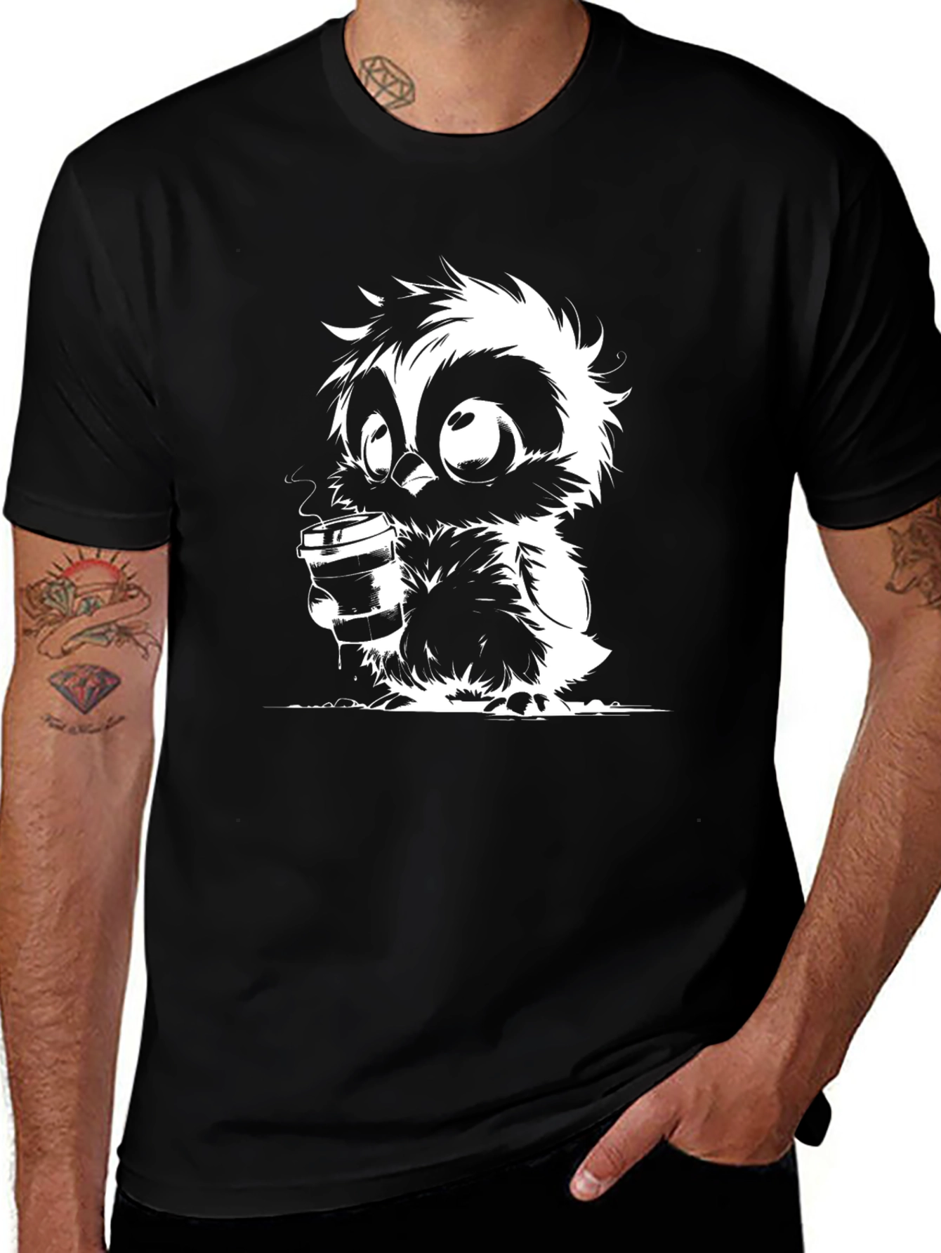 Owl Coffee Lover Graphic T-Shirt