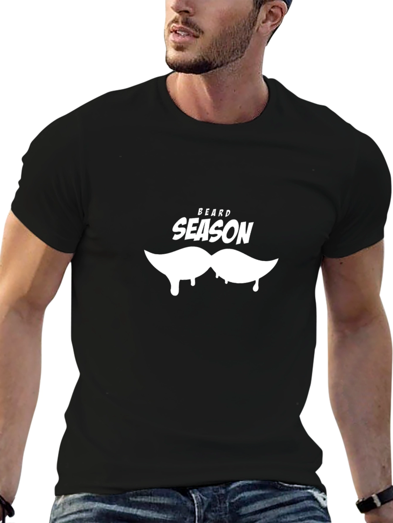 Beard Season Black T-Shirt - Mens Novelty Tee