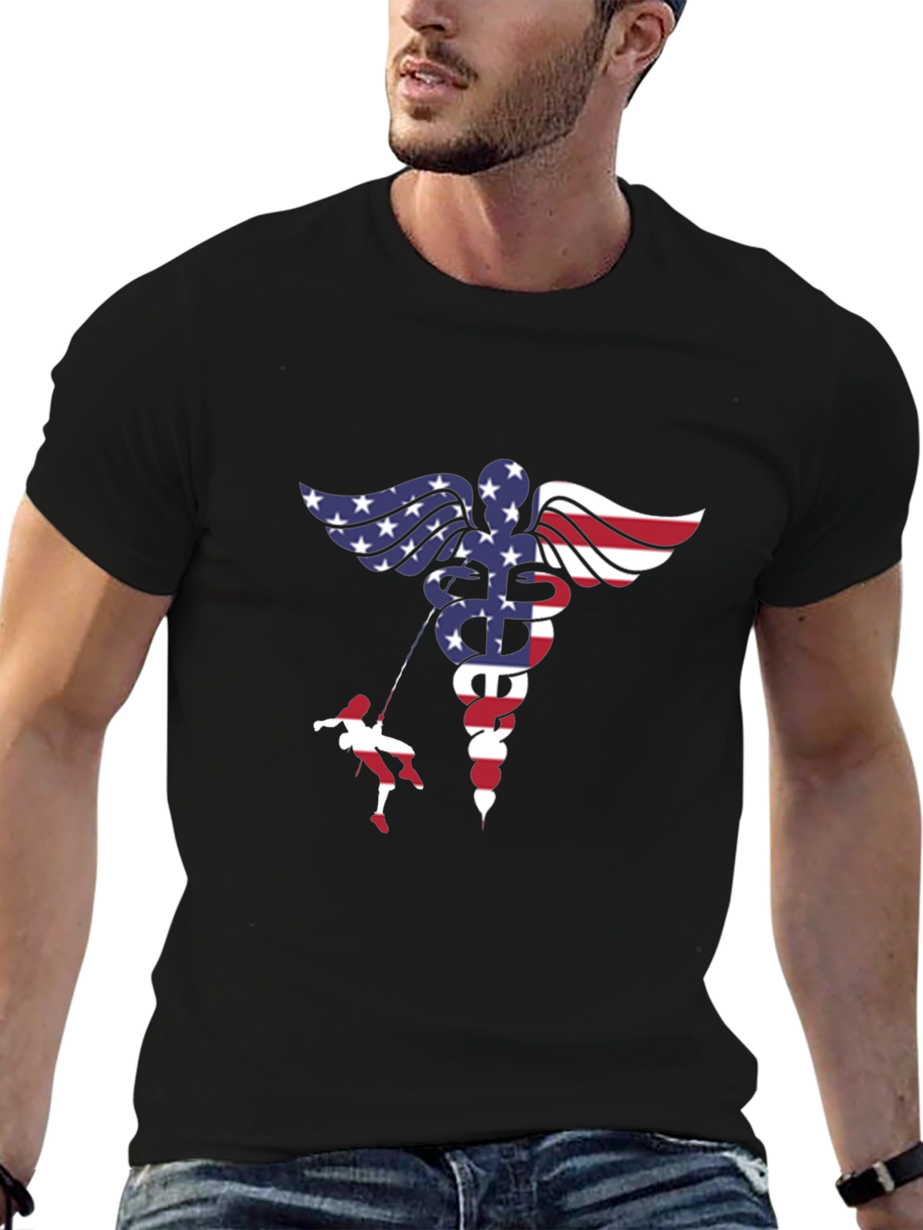American Flag Medical Symbol T-Shirt