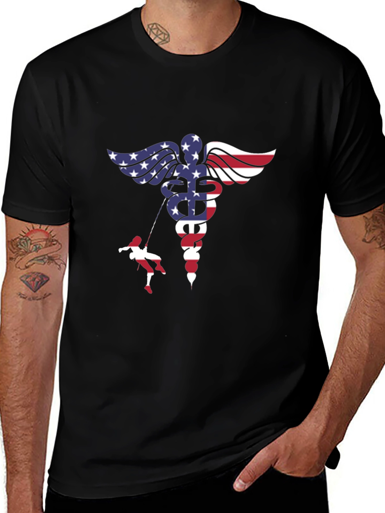 American Flag Medical Symbol T-Shirt