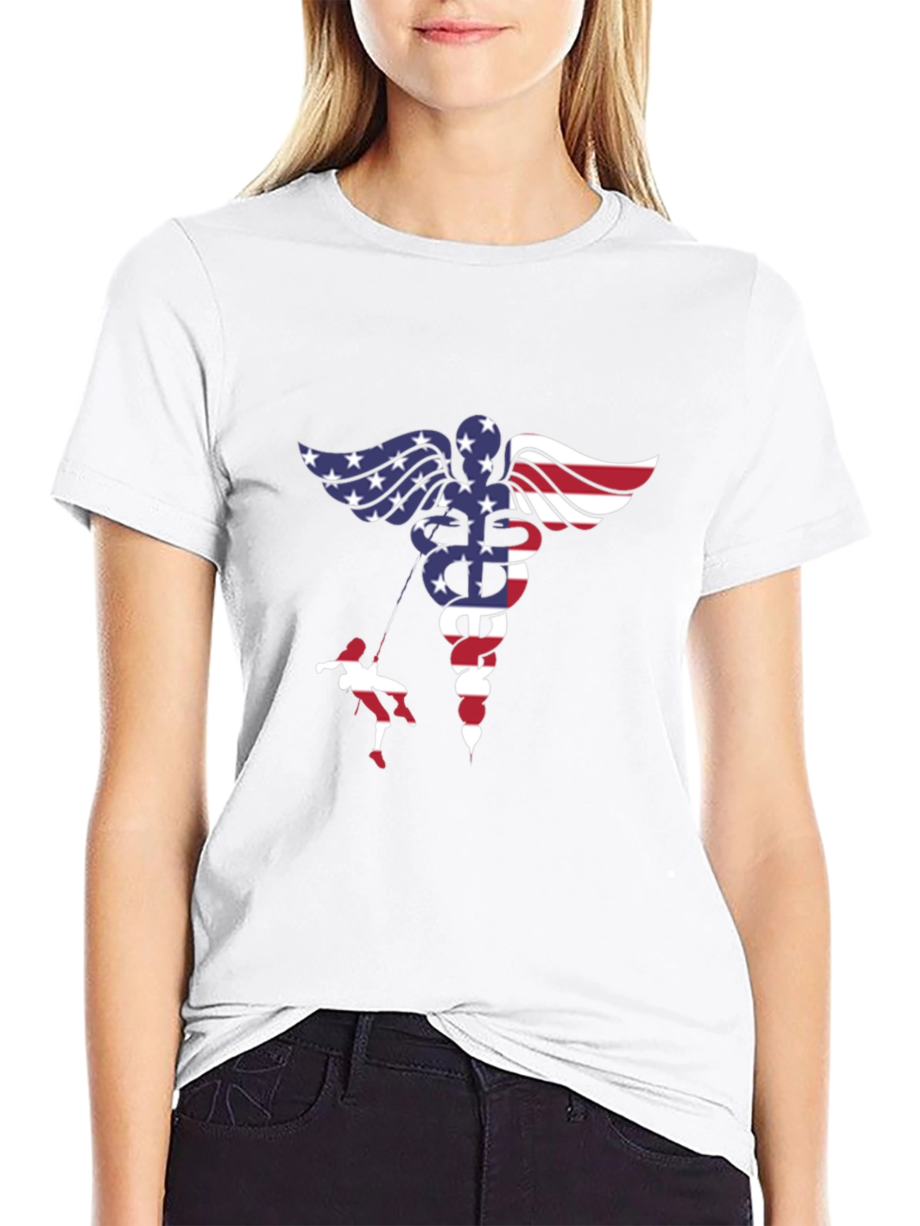 American Flag Medical Symbol T-Shirt