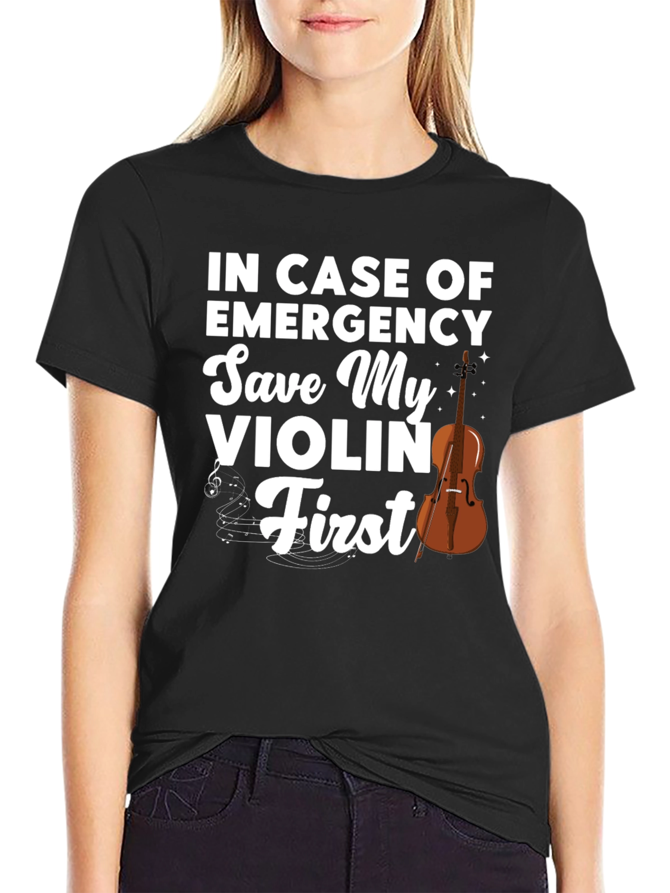 Emergency Save My Violin First Graphic T-Shirt