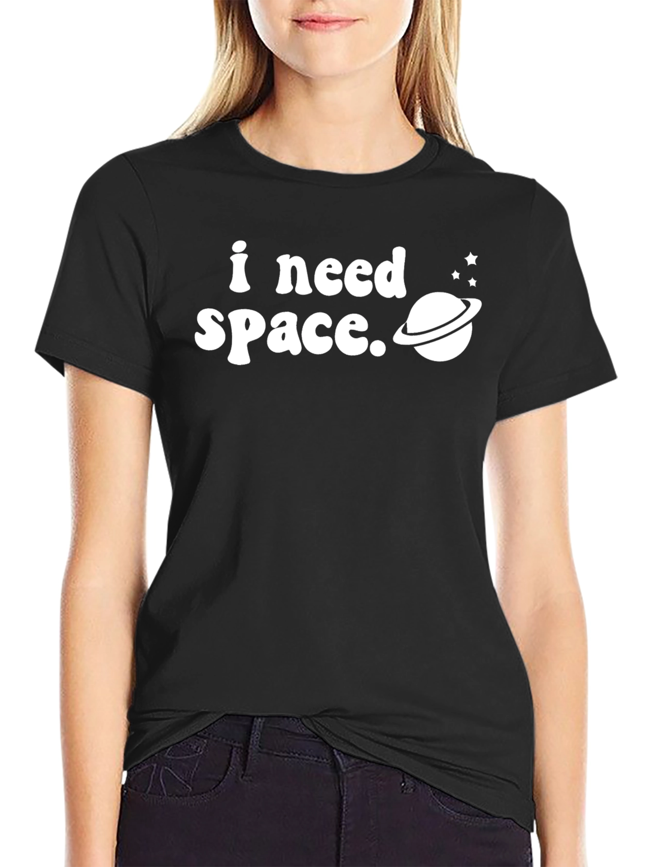 I Need Space Graphic Tee - Black T-Shirt