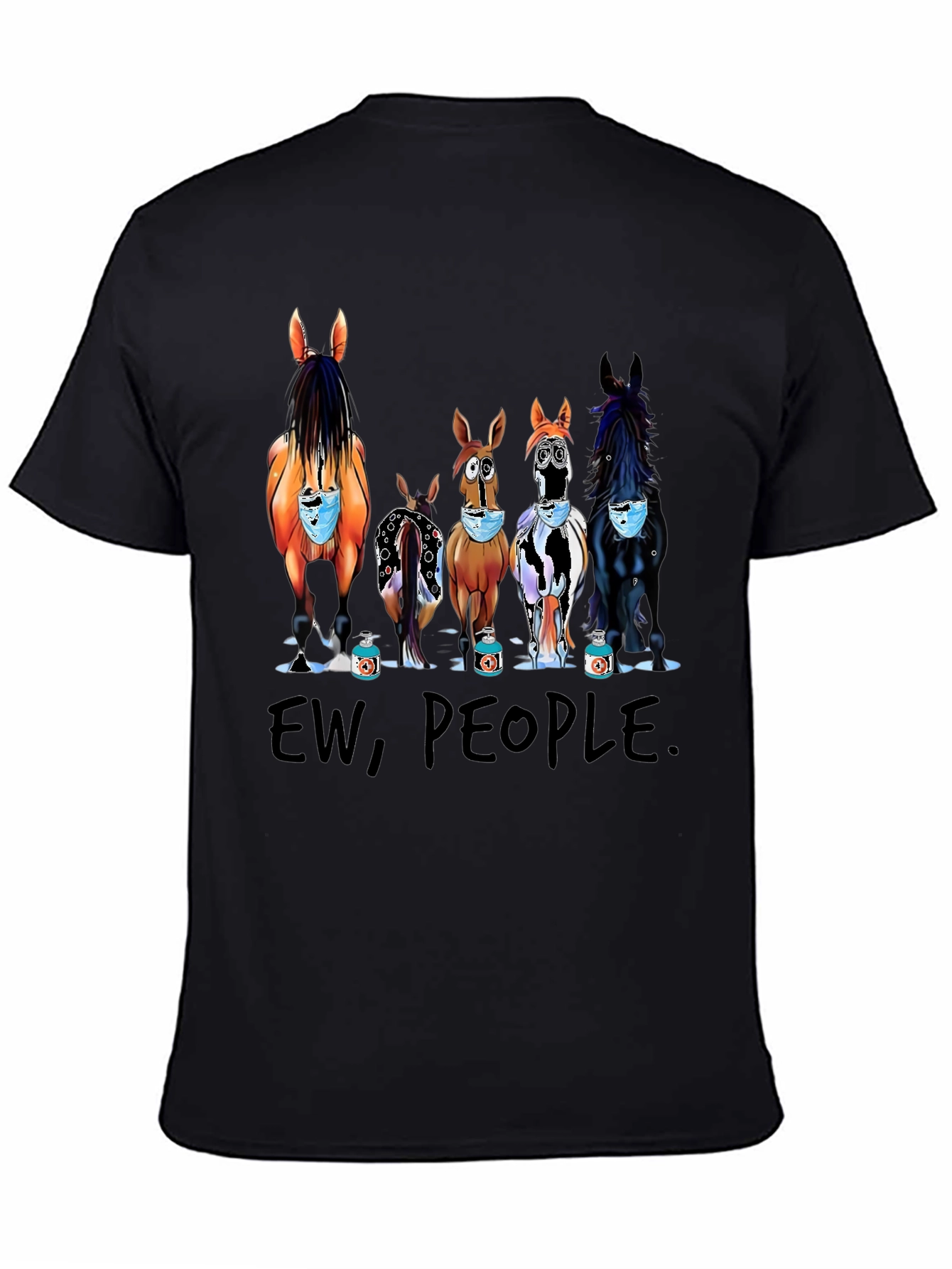Ew People Horses Wearing Masks T-Shirt