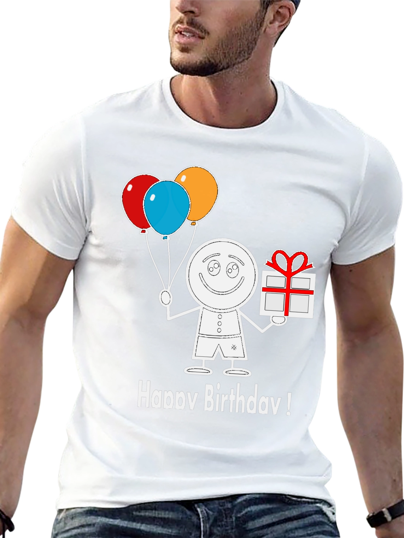 Happy Birthday Cartoon Graphic Tee Shirt