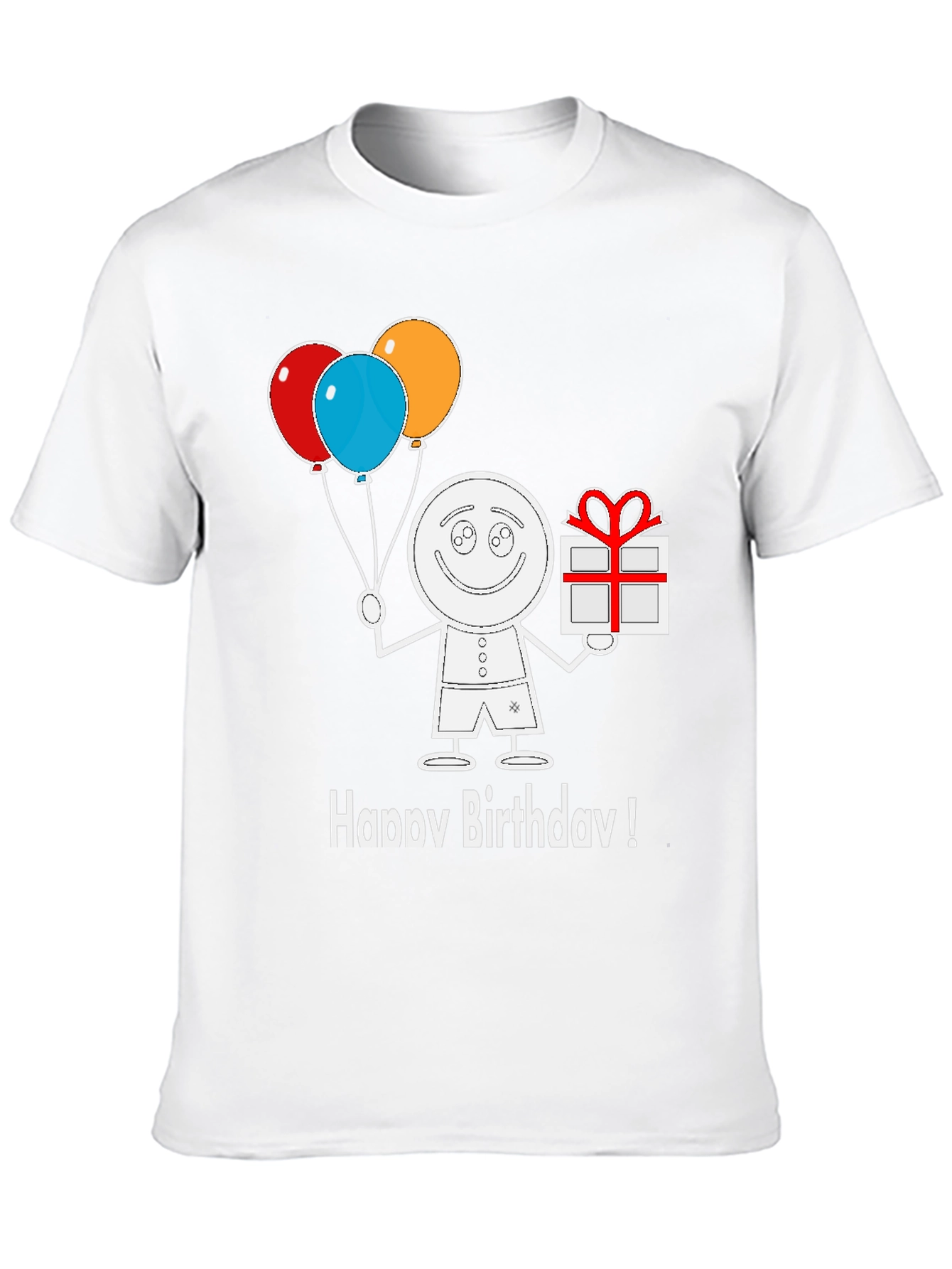 Happy Birthday Cartoon Graphic Tee Shirt