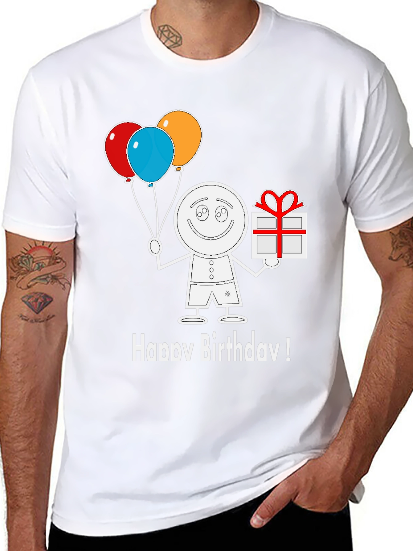 Happy Birthday Cartoon Graphic Tee Shirt