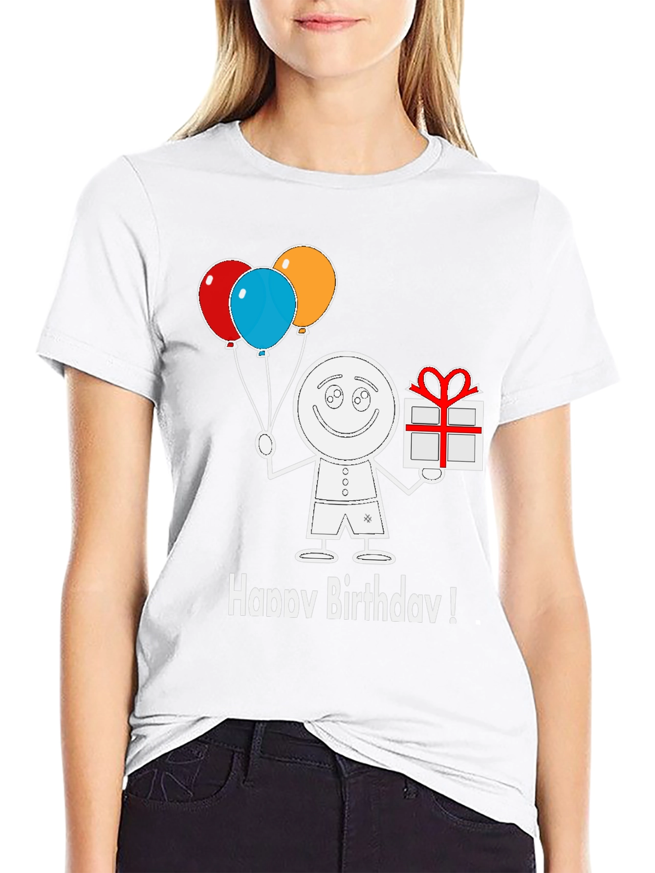 Happy Birthday Cartoon Graphic Tee Shirt