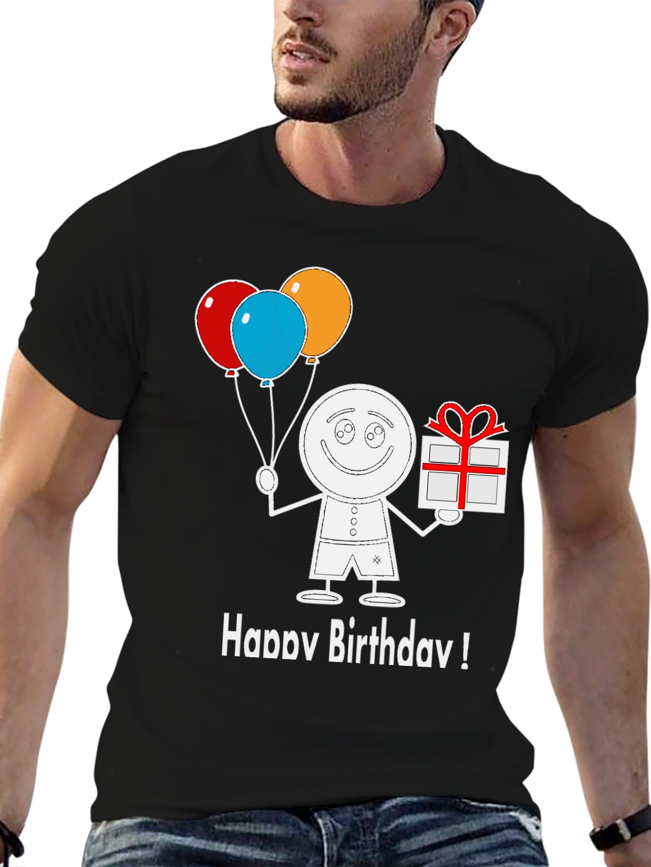 Happy Birthday Cartoon Graphic Tee Shirt