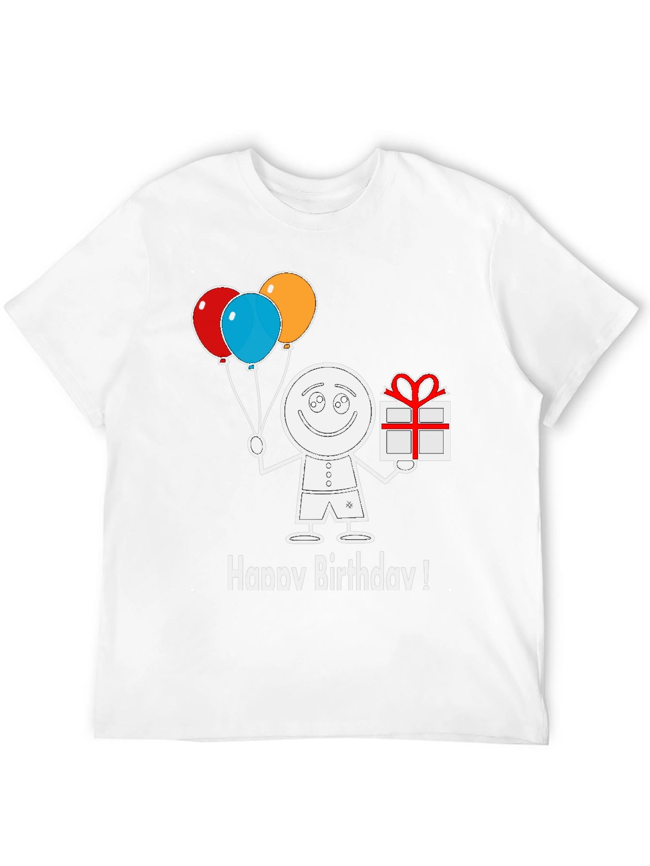 Happy Birthday Cartoon Graphic Tee Shirt