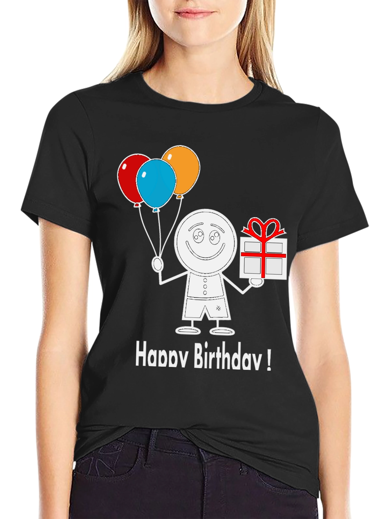 Happy Birthday Cartoon Graphic Tee Shirt