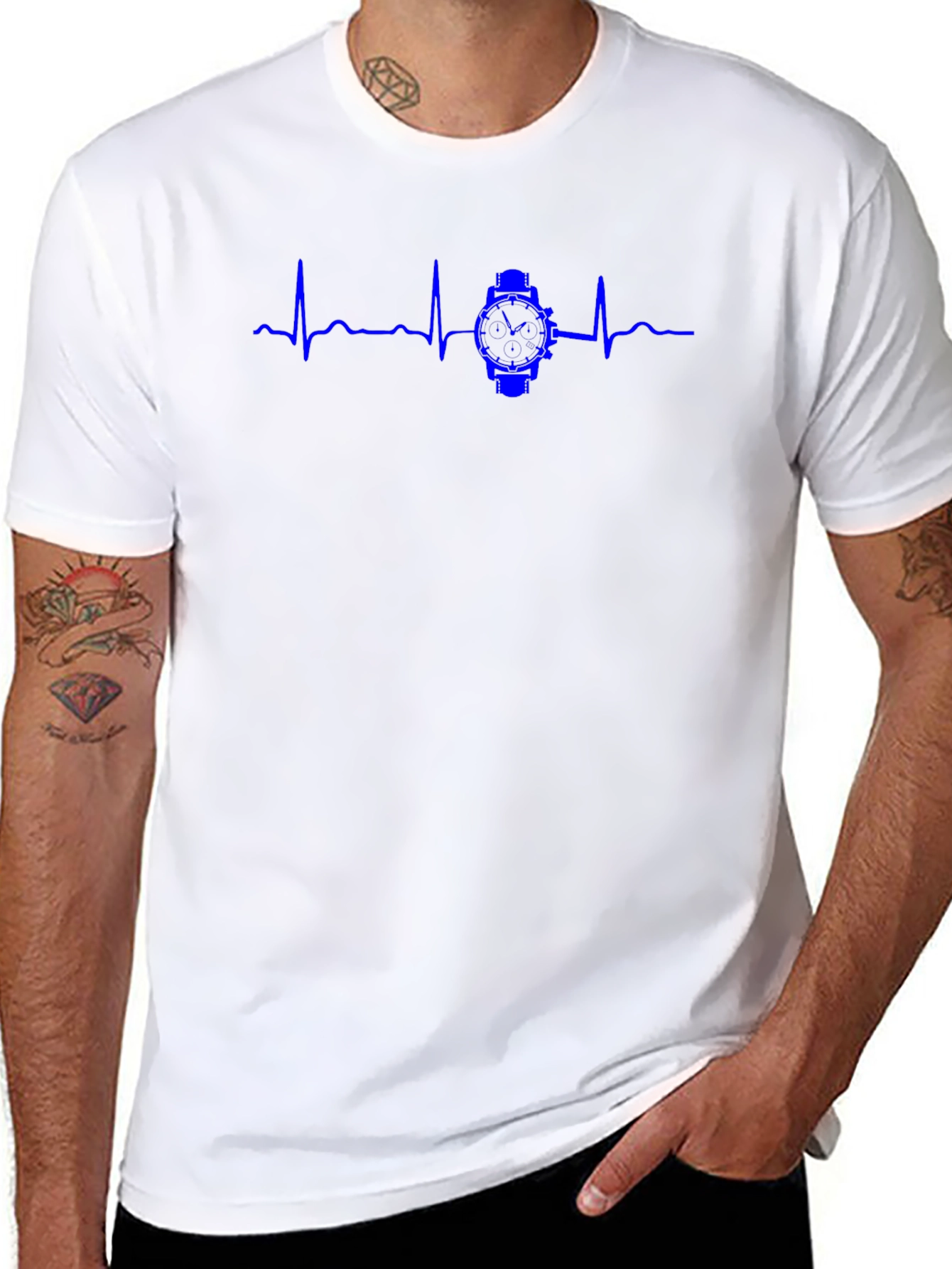 Watch Heartbeat Graphic T-Shirt - Stylish Casual Wear