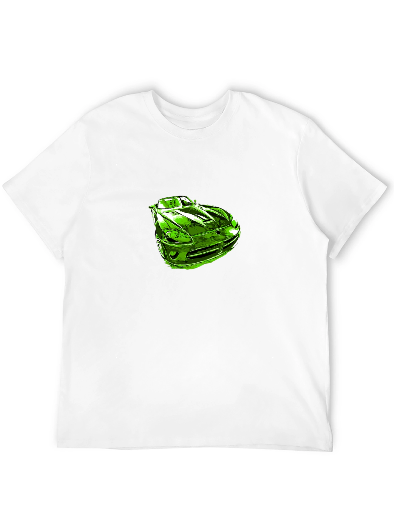 Green Car Graphic Black T-Shirt