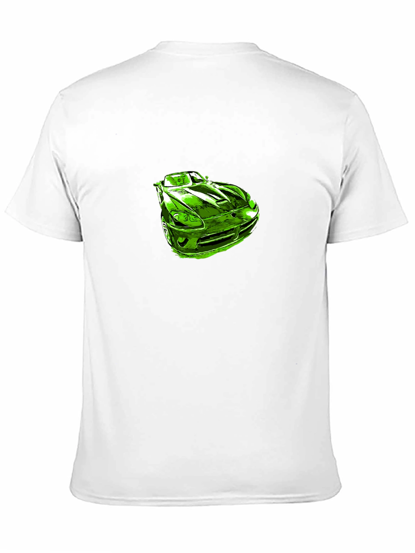 Green Car Graphic Black T-Shirt